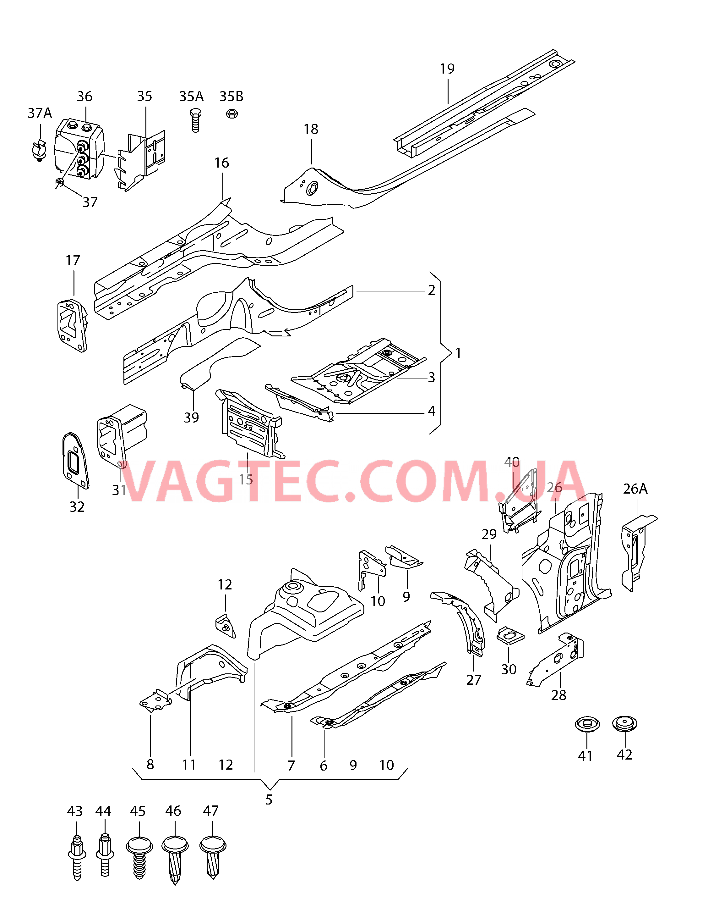 Лонжерон Cтойка A внутри  для AUDI A4Q 2008-1