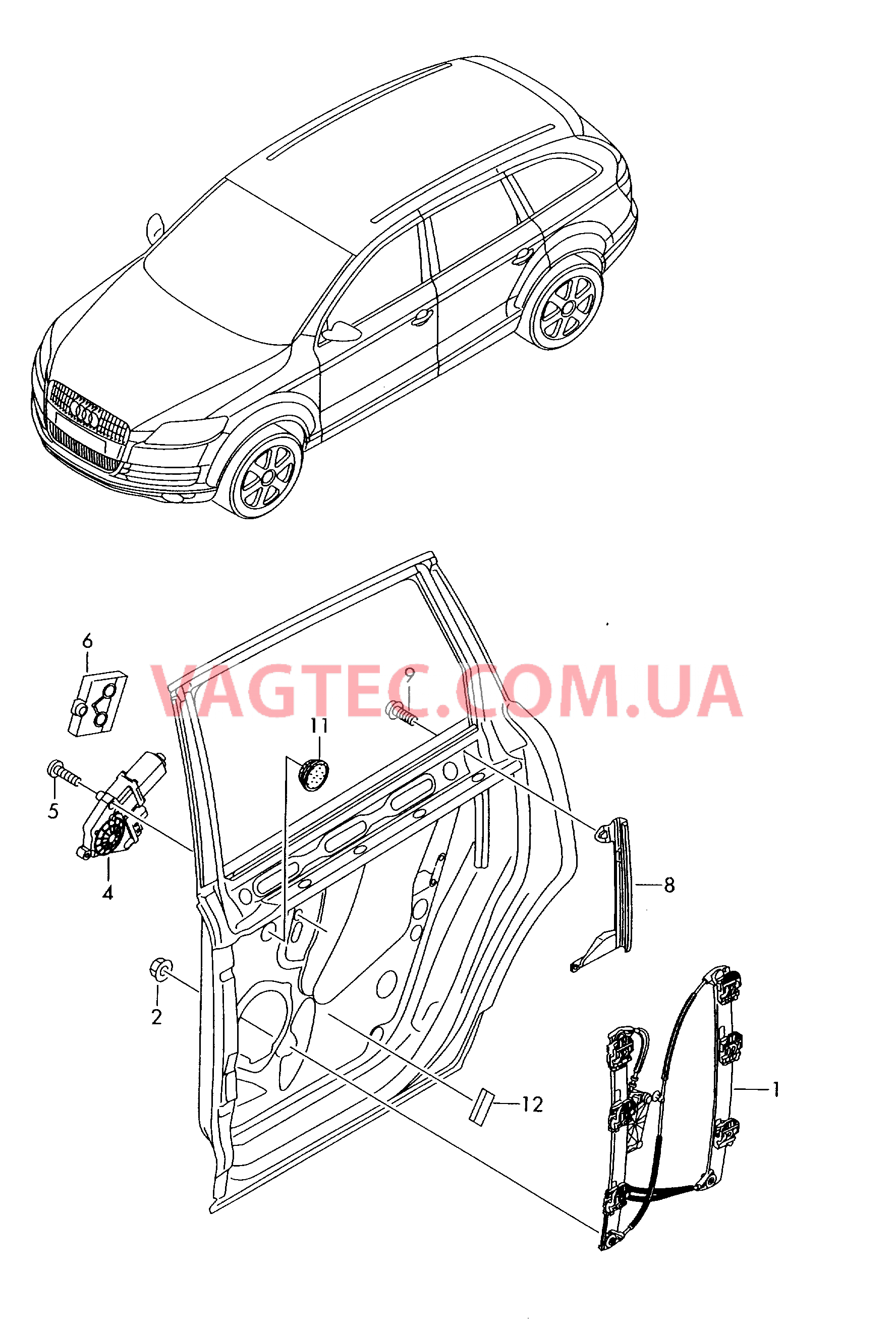  AUDI Q7 Cтеклоподъемник  для AUDI Q7 2007