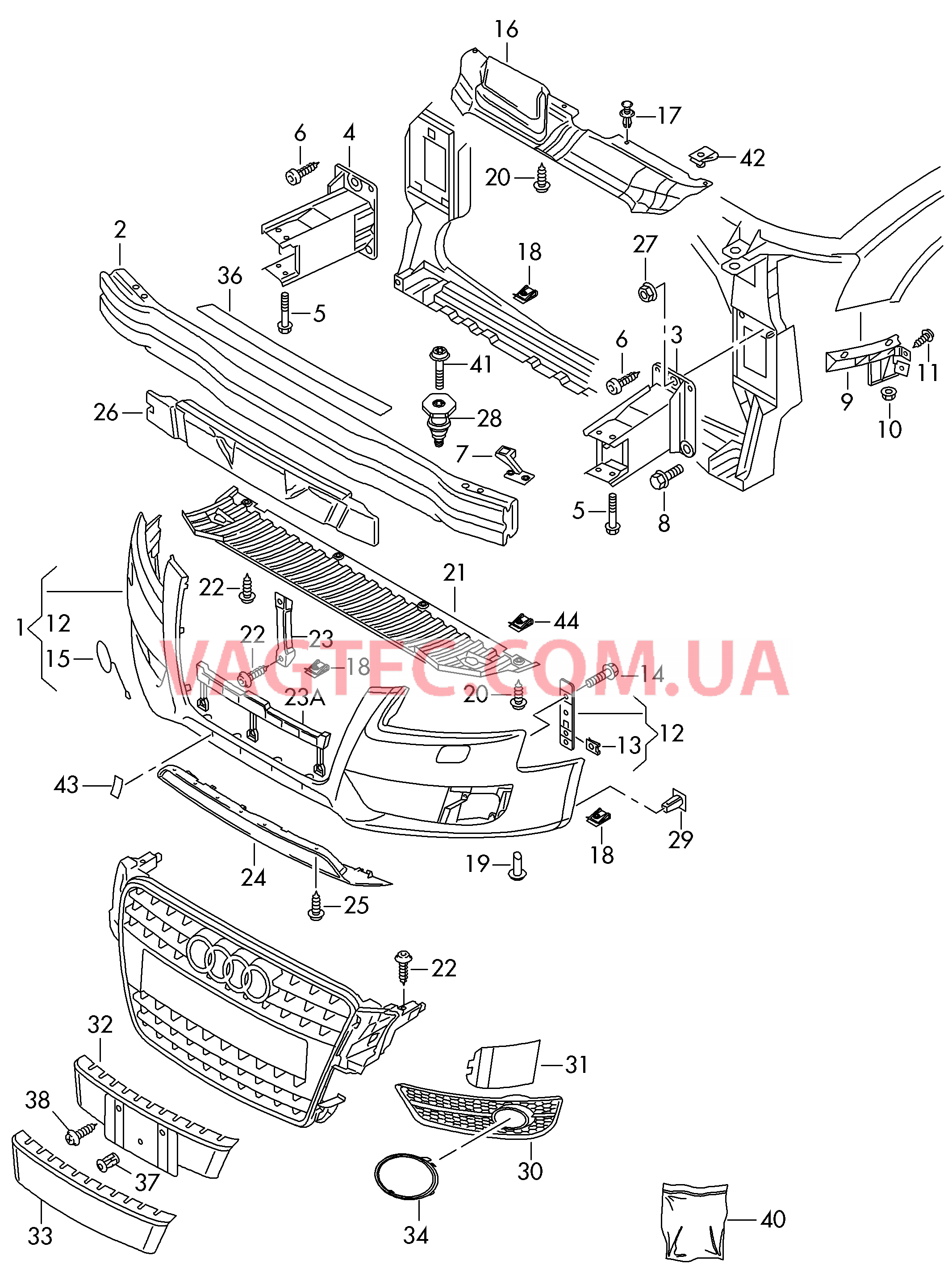 Бампер передний на  AUDI A5 / S5   для AUDI A5 2008