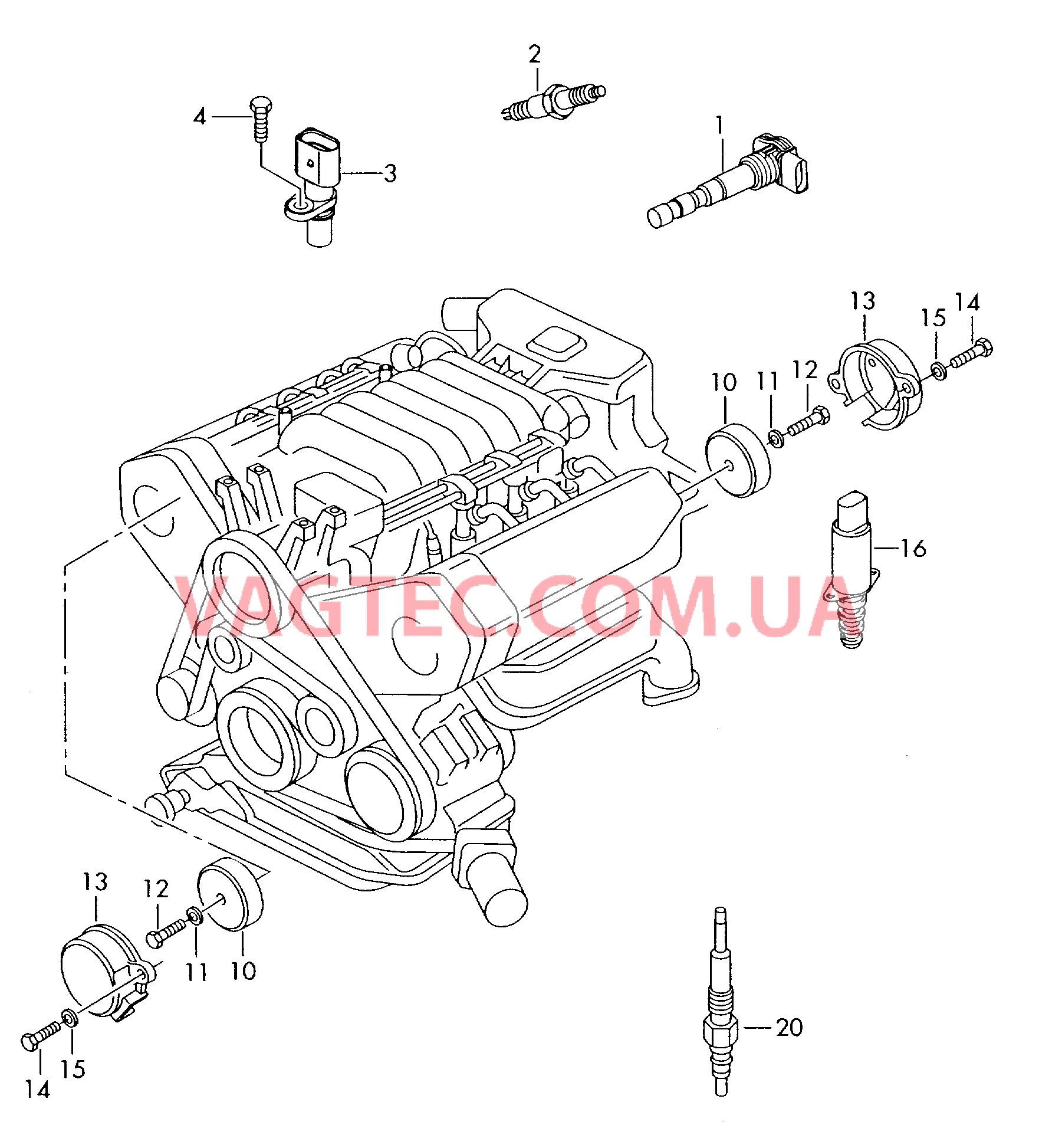 Катушка зажигания Cвеча зажигания Датчик импульсов  для AUDI A6Q 2003