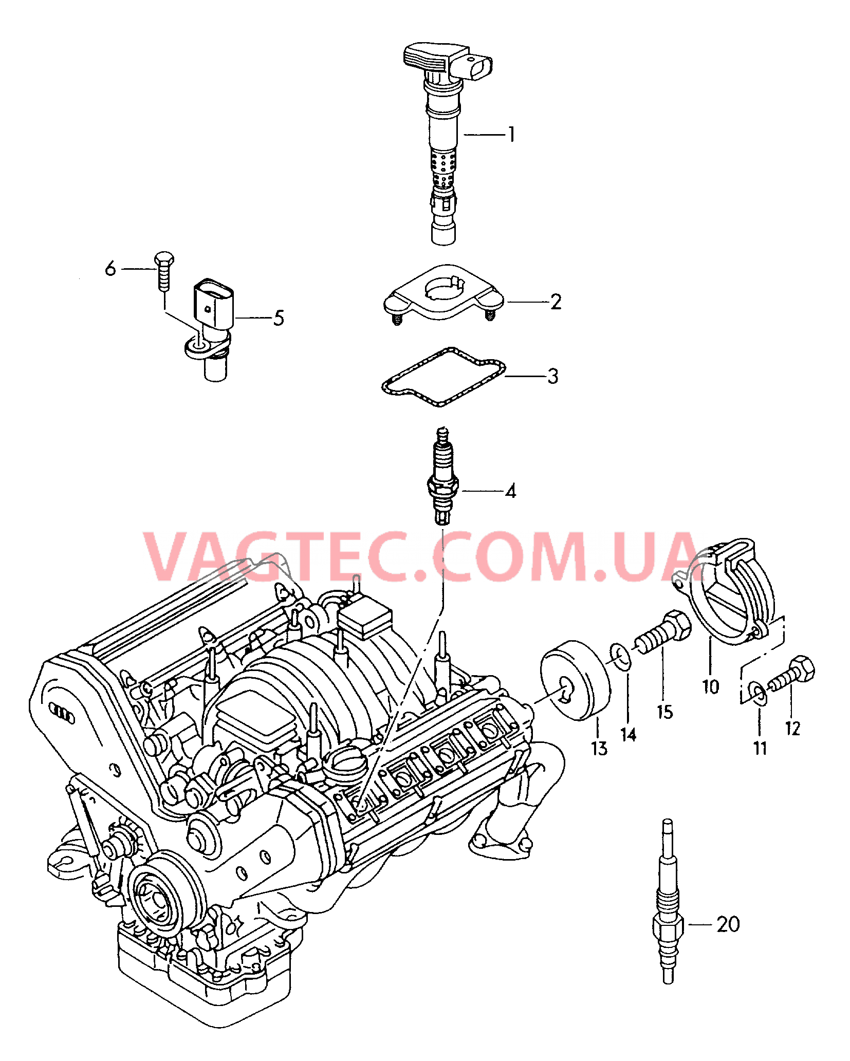 Катушка зажигания Cвеча зажигания Датчик импульсов  для AUDI A4 2003