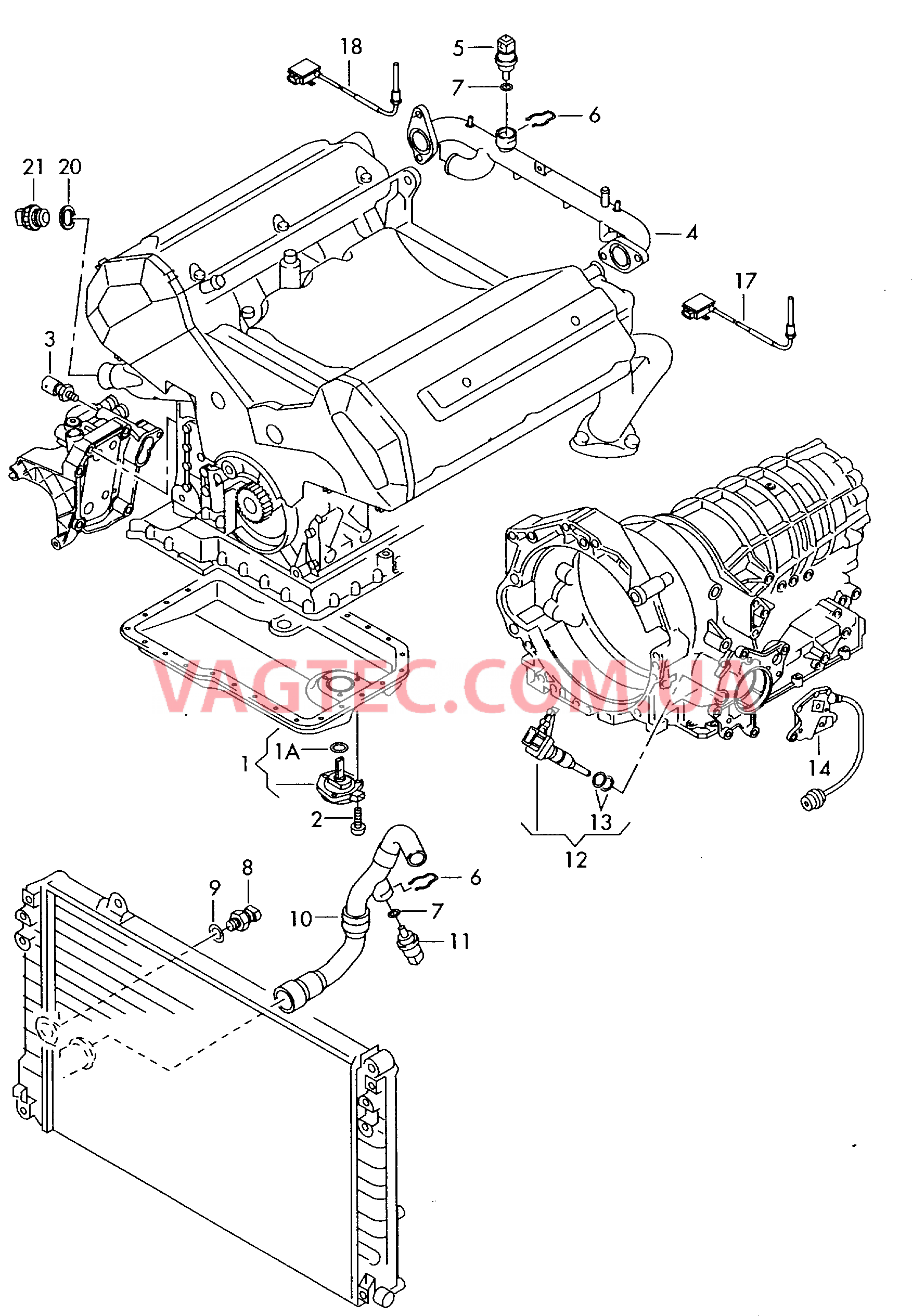 Выключатель и датчик на двигателе и коробке передач  для AUDI A8Q 2004