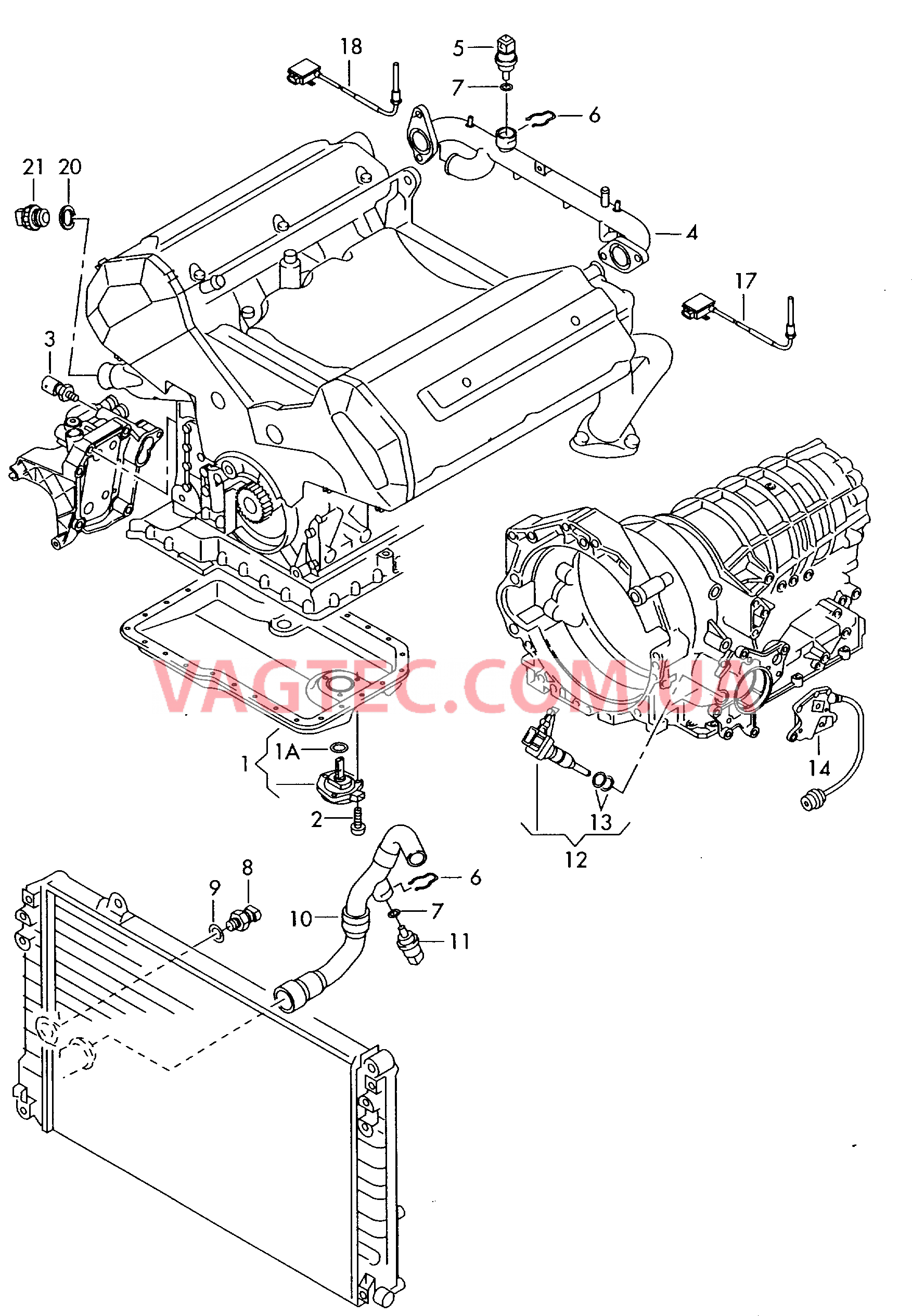 Выключатель и датчик на двигателе и коробке передач  для AUDI A8 2004