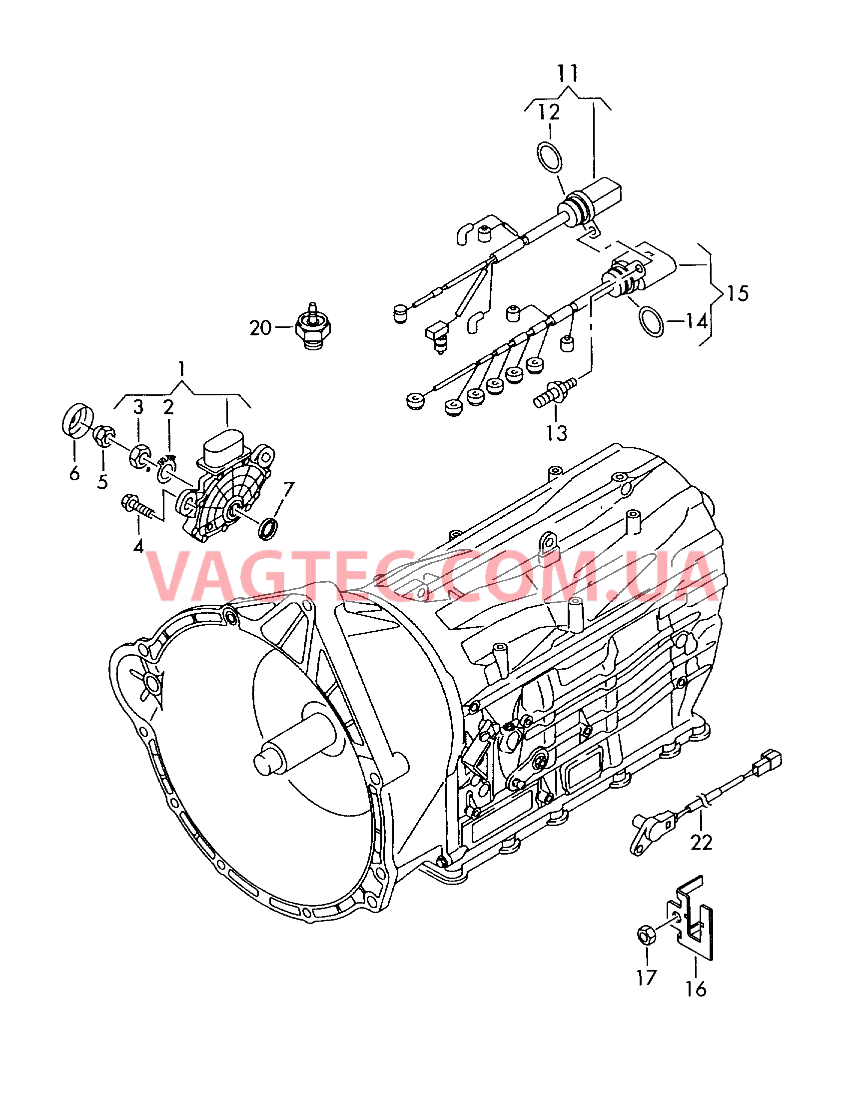 Переключатель и датчик на КП для 6-ступенчатой АКП  для VOLKSWAGEN Touareg 2006