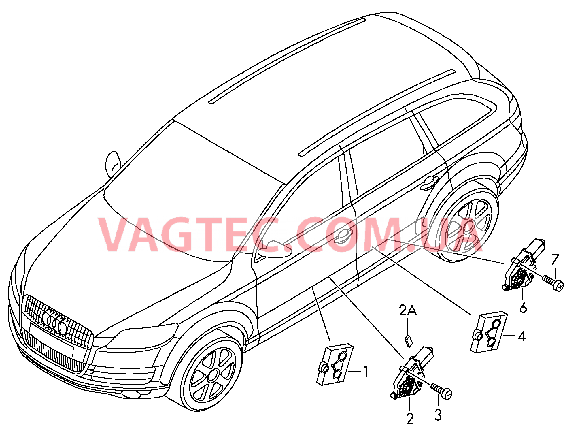 БУ двери Эл.двигатель стеклоподъёмника   D             >> -    MJ 2010 для AUDI Q7 2015