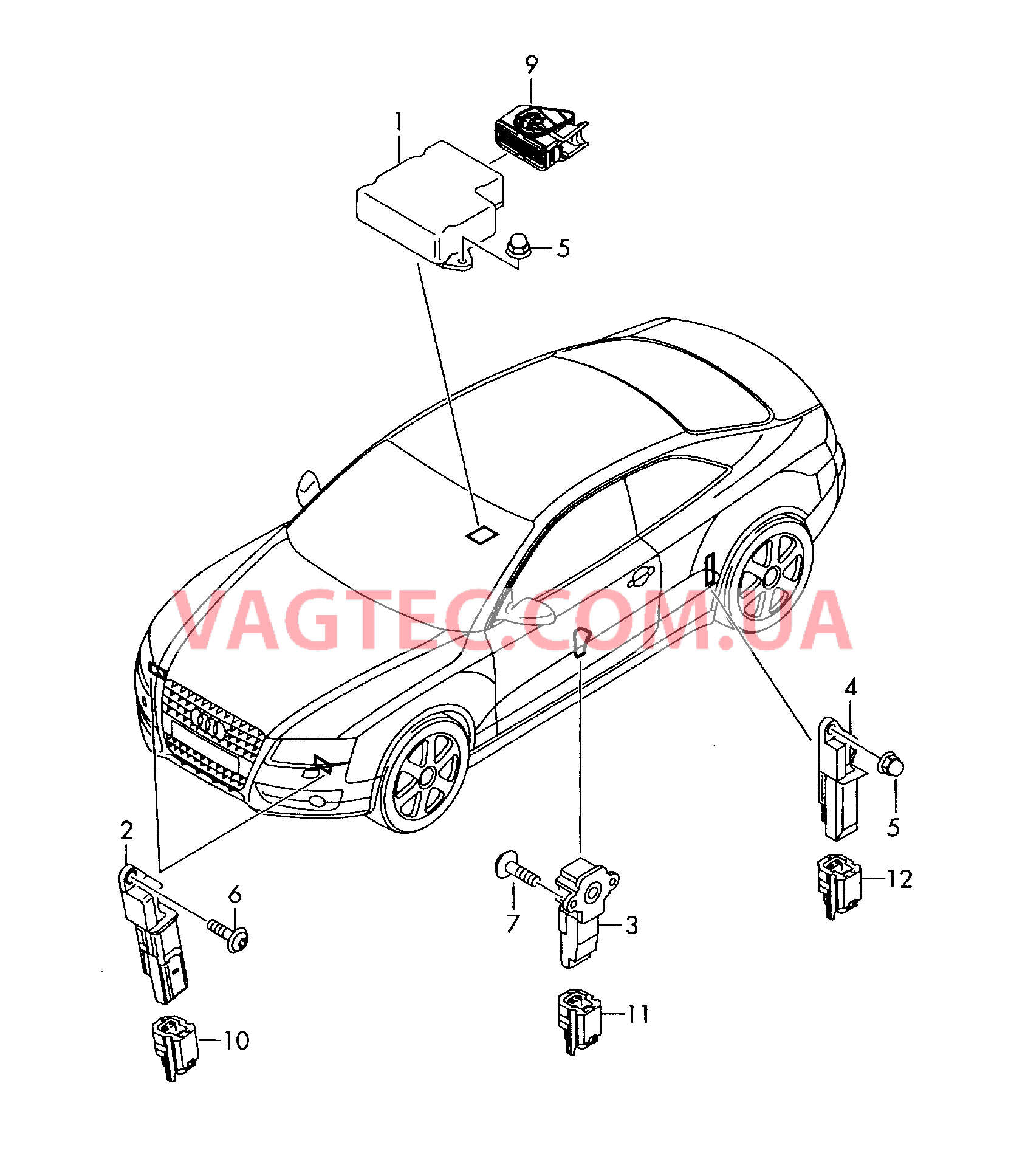 Электродетали для подуш.безоп.  для AUDI A5 2009