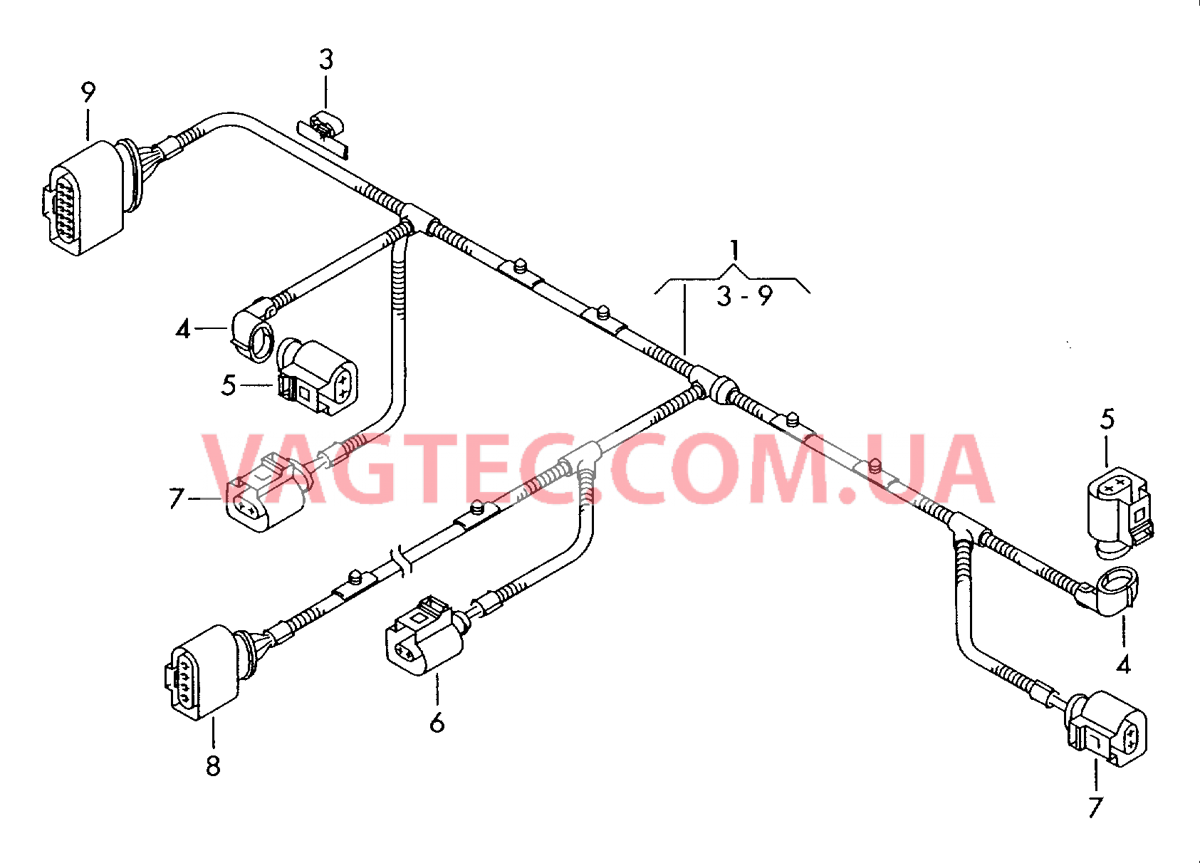 Жгут проводов Фронтальная рама  для VOLKSWAGEN Touareg 2003