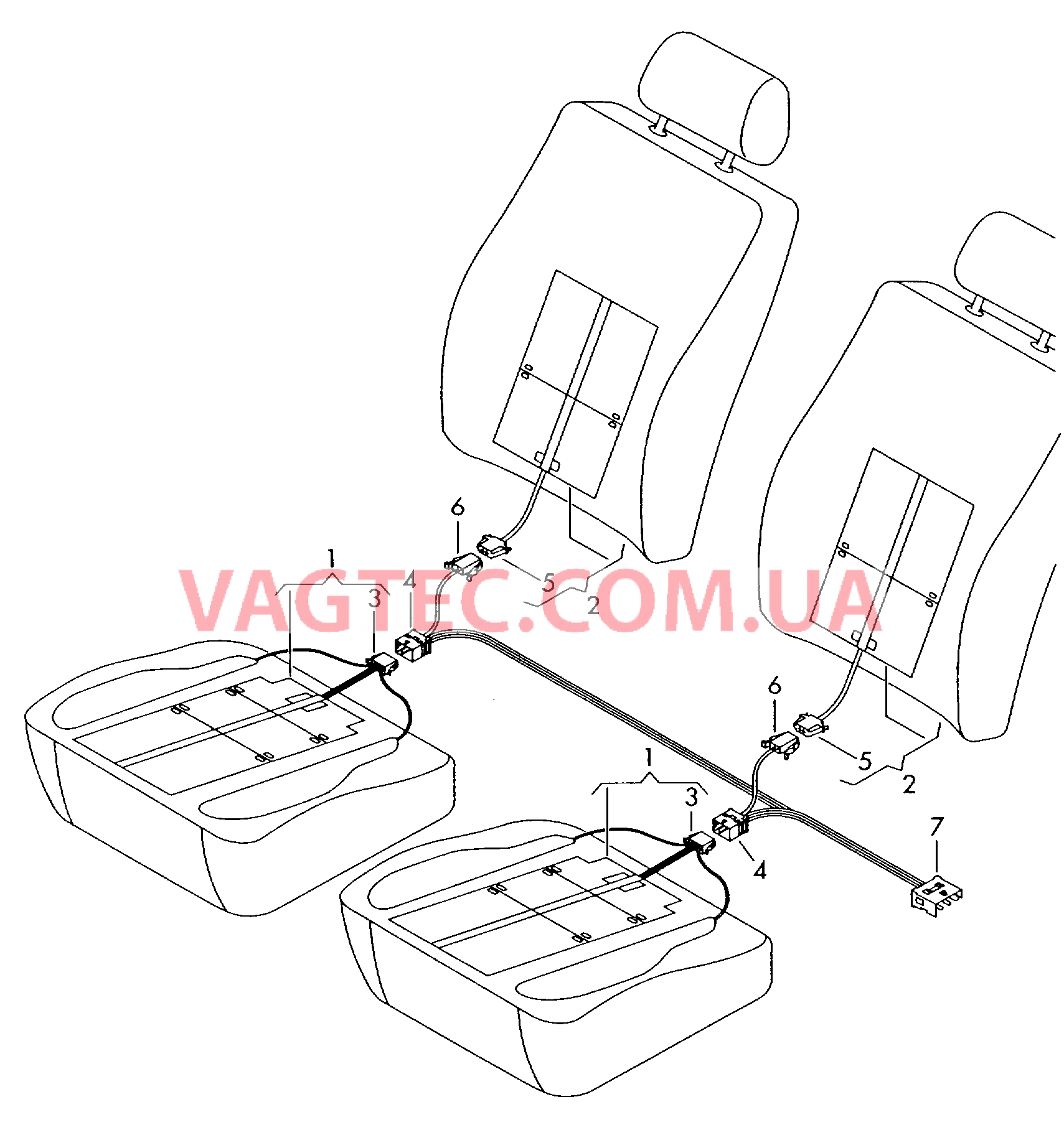 Нагревательный элемент спинки и подушки сиденья  для AUDI A4Q 2008-1