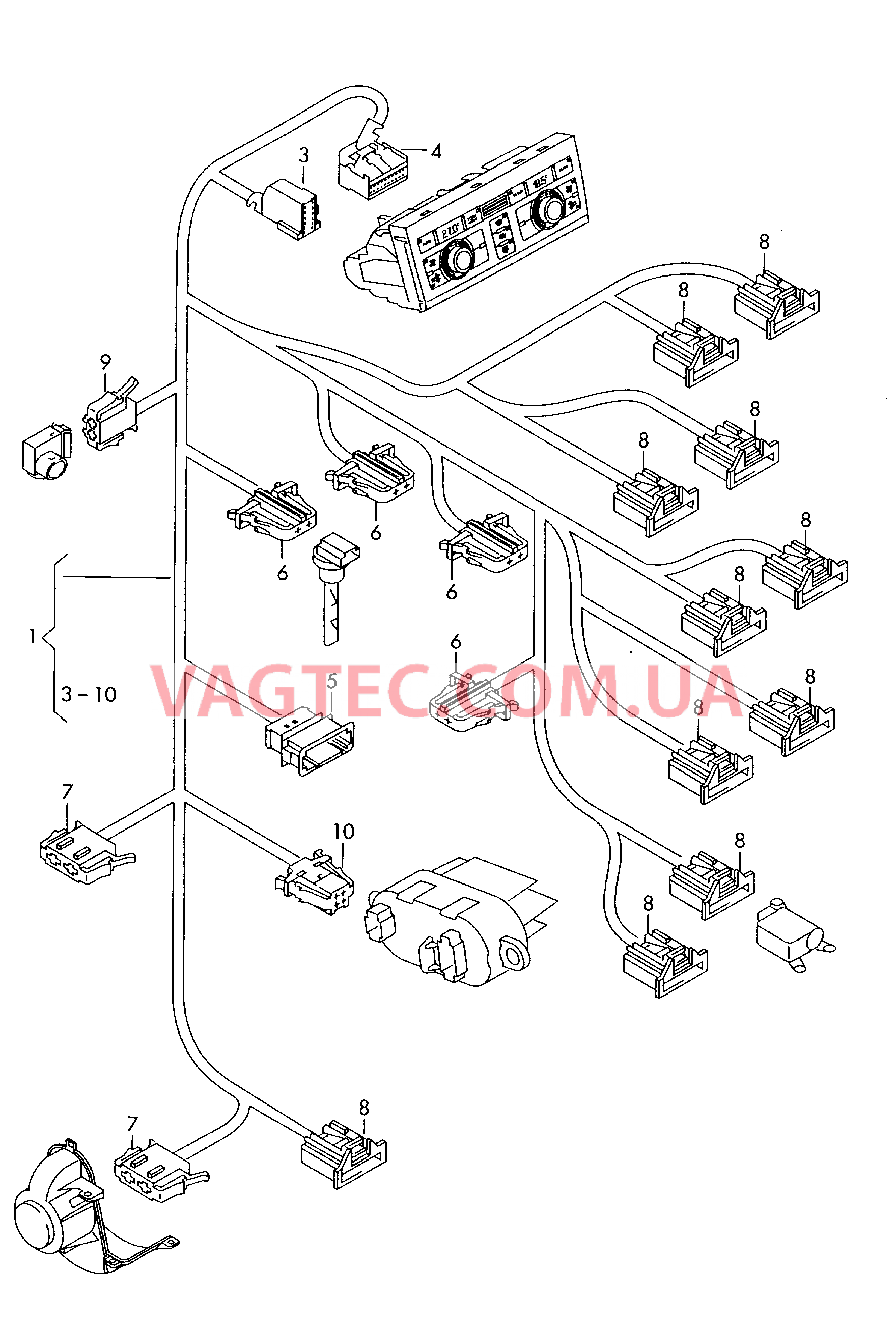 Жгут проводов климат.установк. с электронным управлением  для AUDI Q7 2009