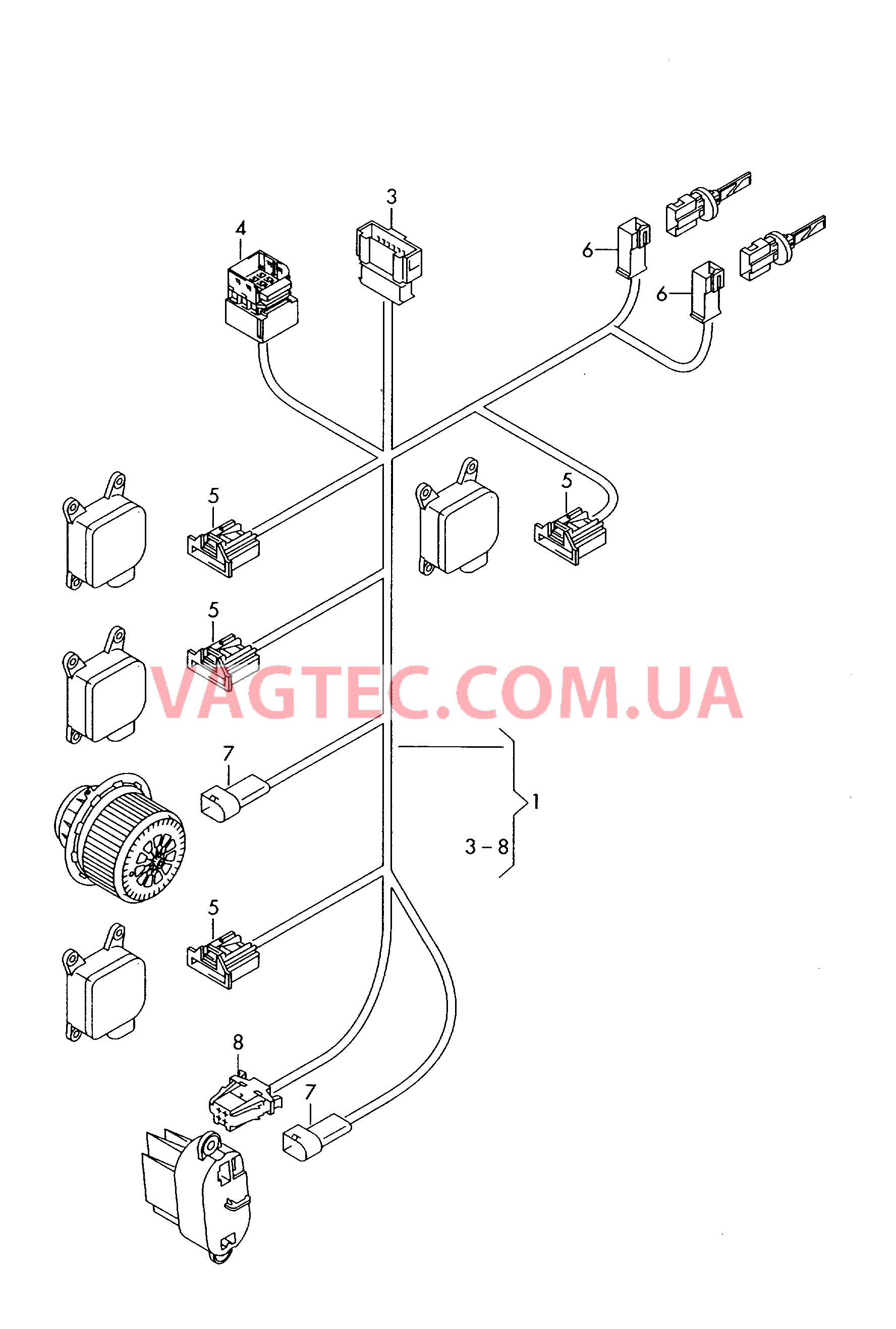 Жгут проводов климат.установк. с электронным управлением  для салона  для AUDI Q7 2013