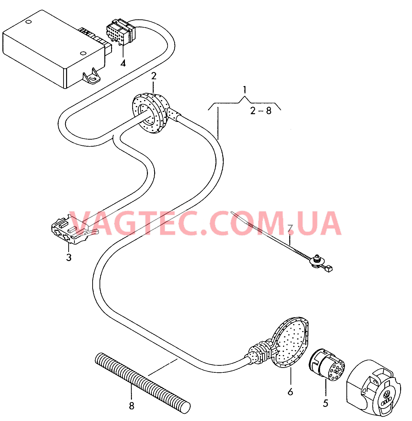 Жгут проводов для розетки ТСУ .  для AUDI A3 2008