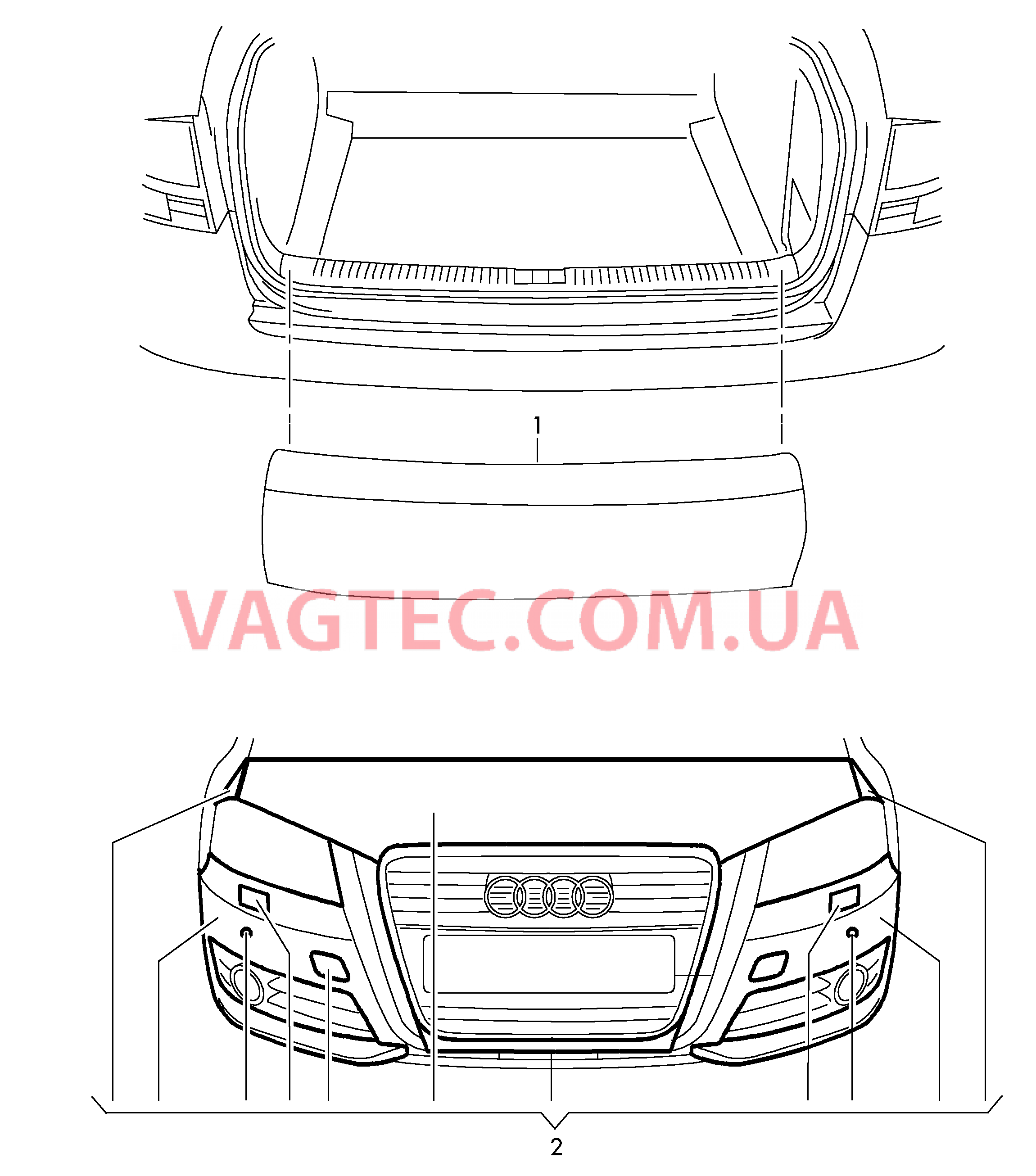 Оригинальные аксессуары Защита краёв грузового отсека   для AUDI RS6 2005