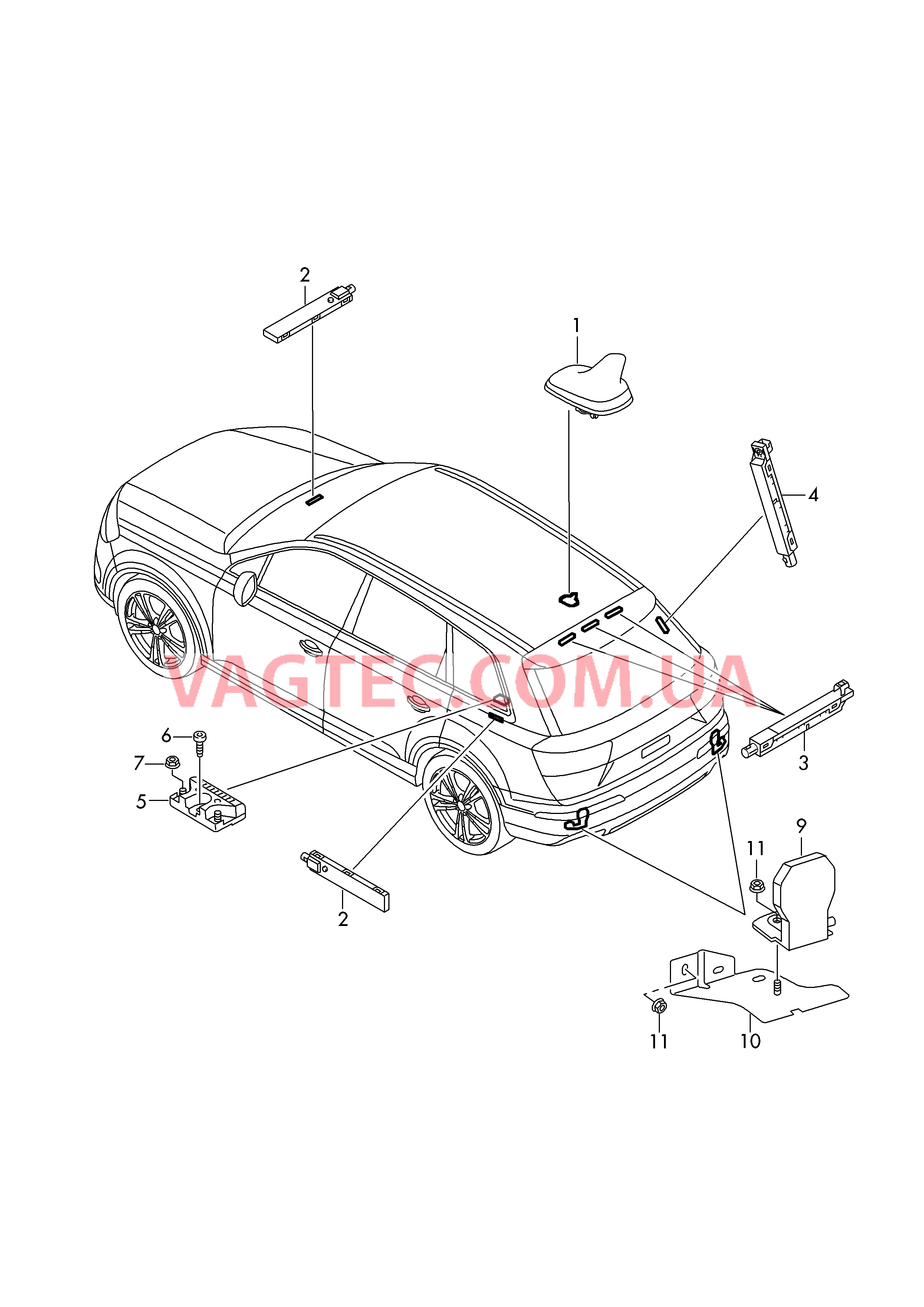 Антенна Усилитель антенны  для AUDI Q7 2016