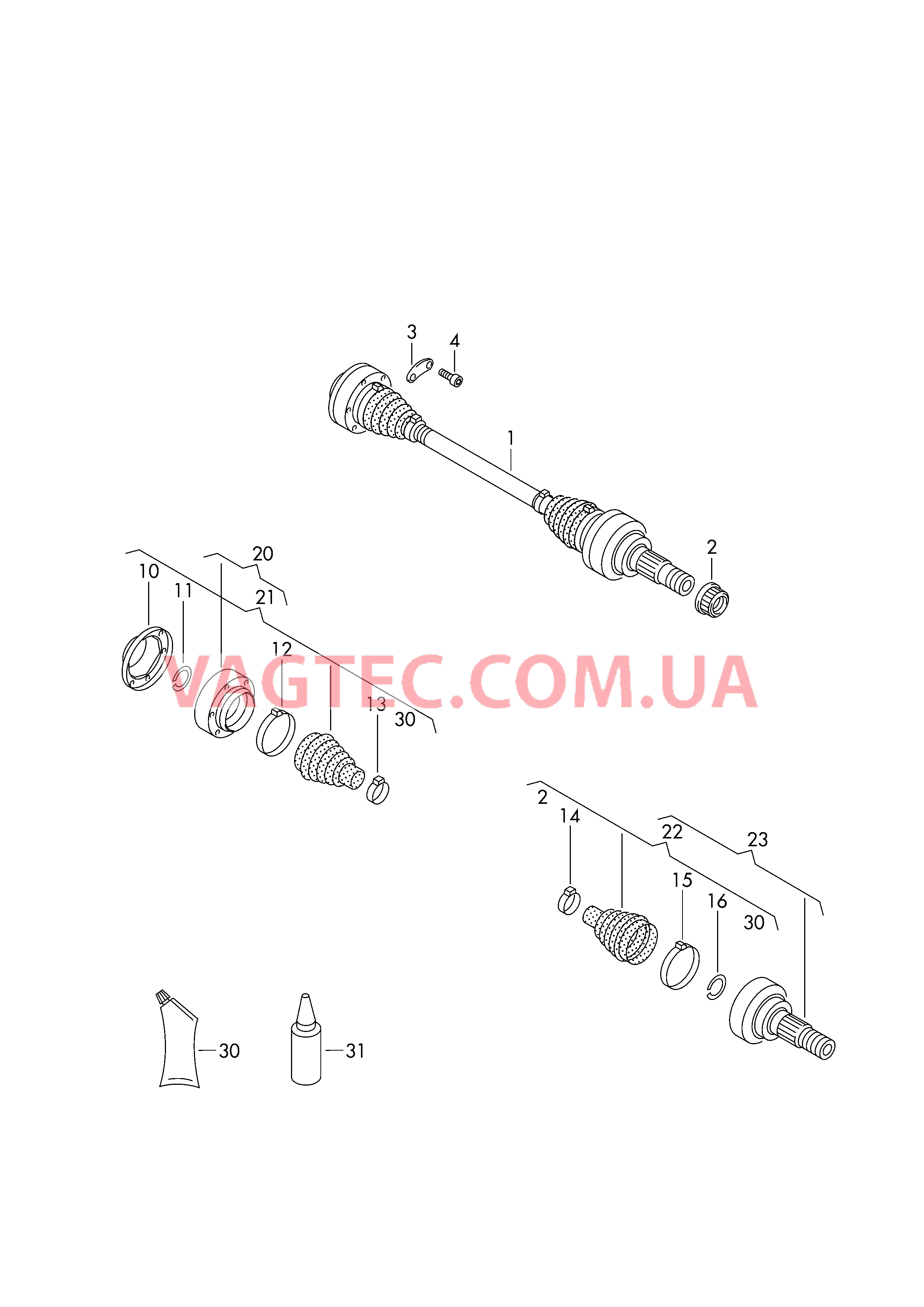 Приводной вал  для VOLKSWAGEN Touareg 2009