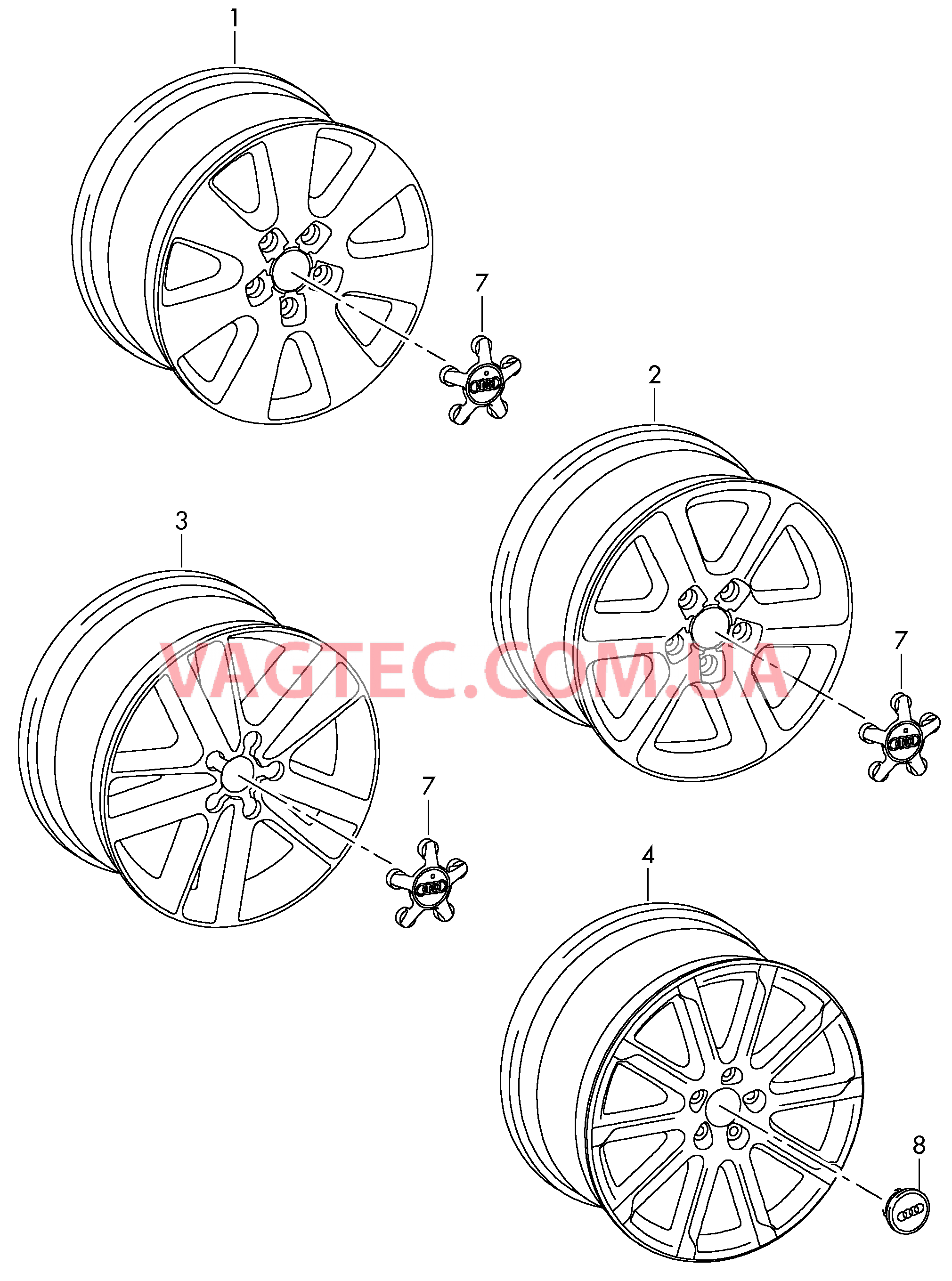 Алюминиевый диск для зимних шин Колпак колеса  для AUDI Q7 2015