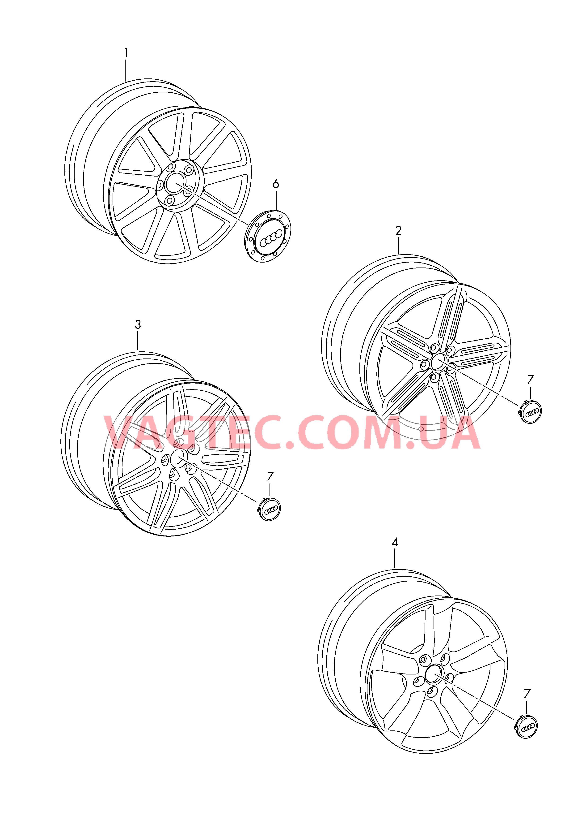 Алюминиевый диск Колпак колеса  для AUDI Q7 2014