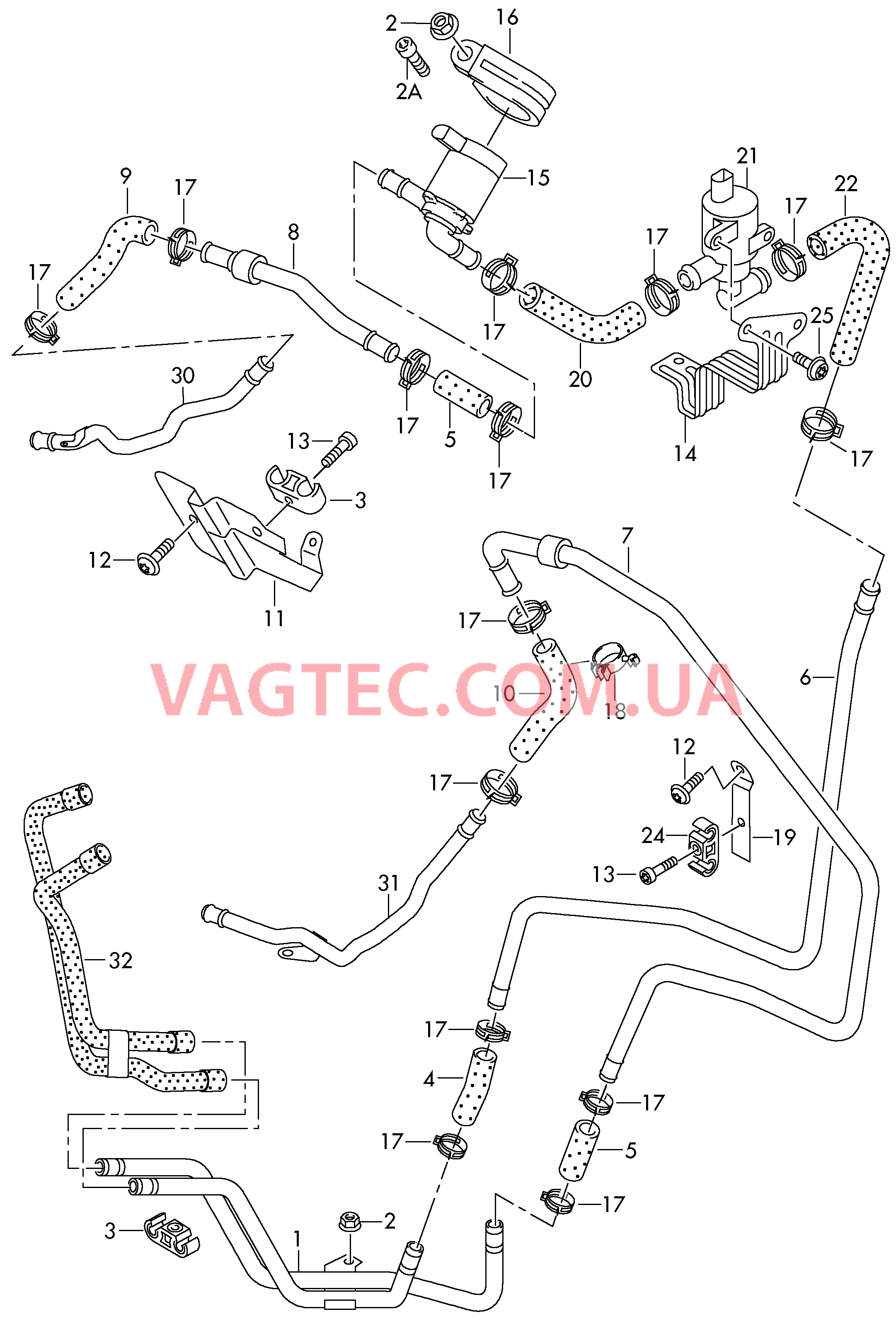 Отопление Шланги ОЖ и трубки  для AUDI Q7 2011