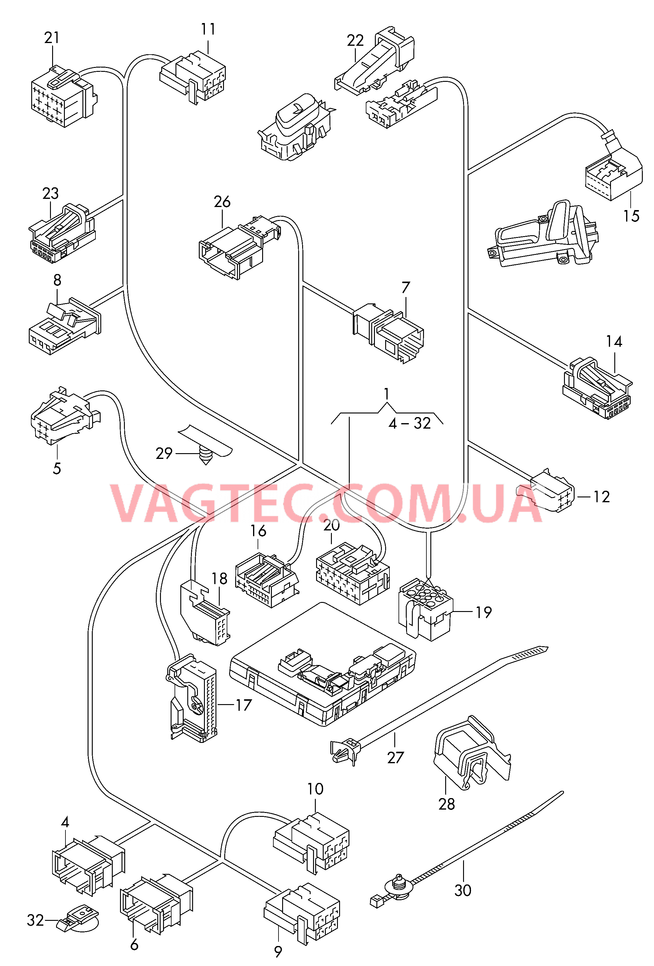 Жгут проводов каркаса сиденья  для AUDI RS7 2016