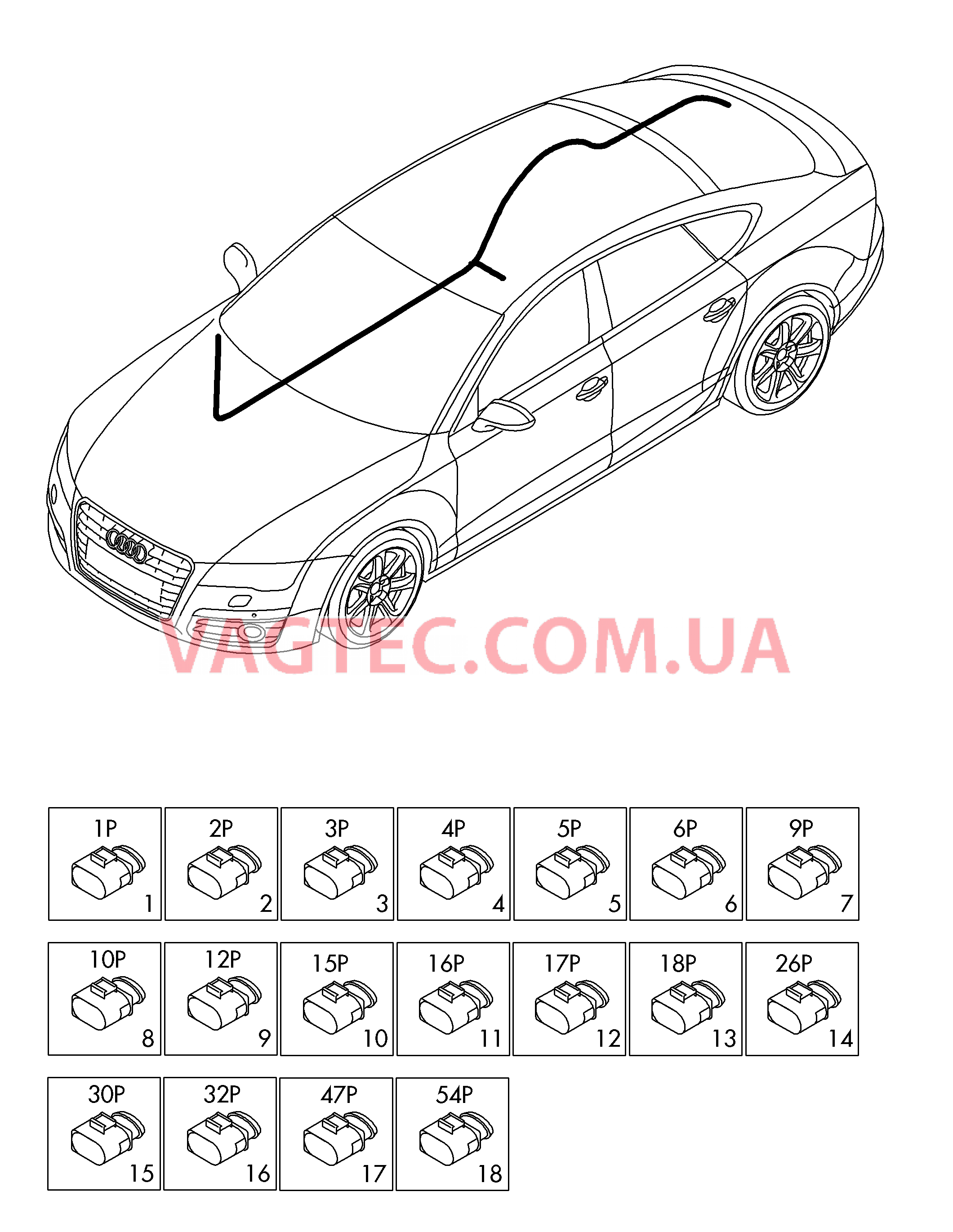 Детали не в сборе Жгут проводов для салона                       Область:  для AUDI A7 2013