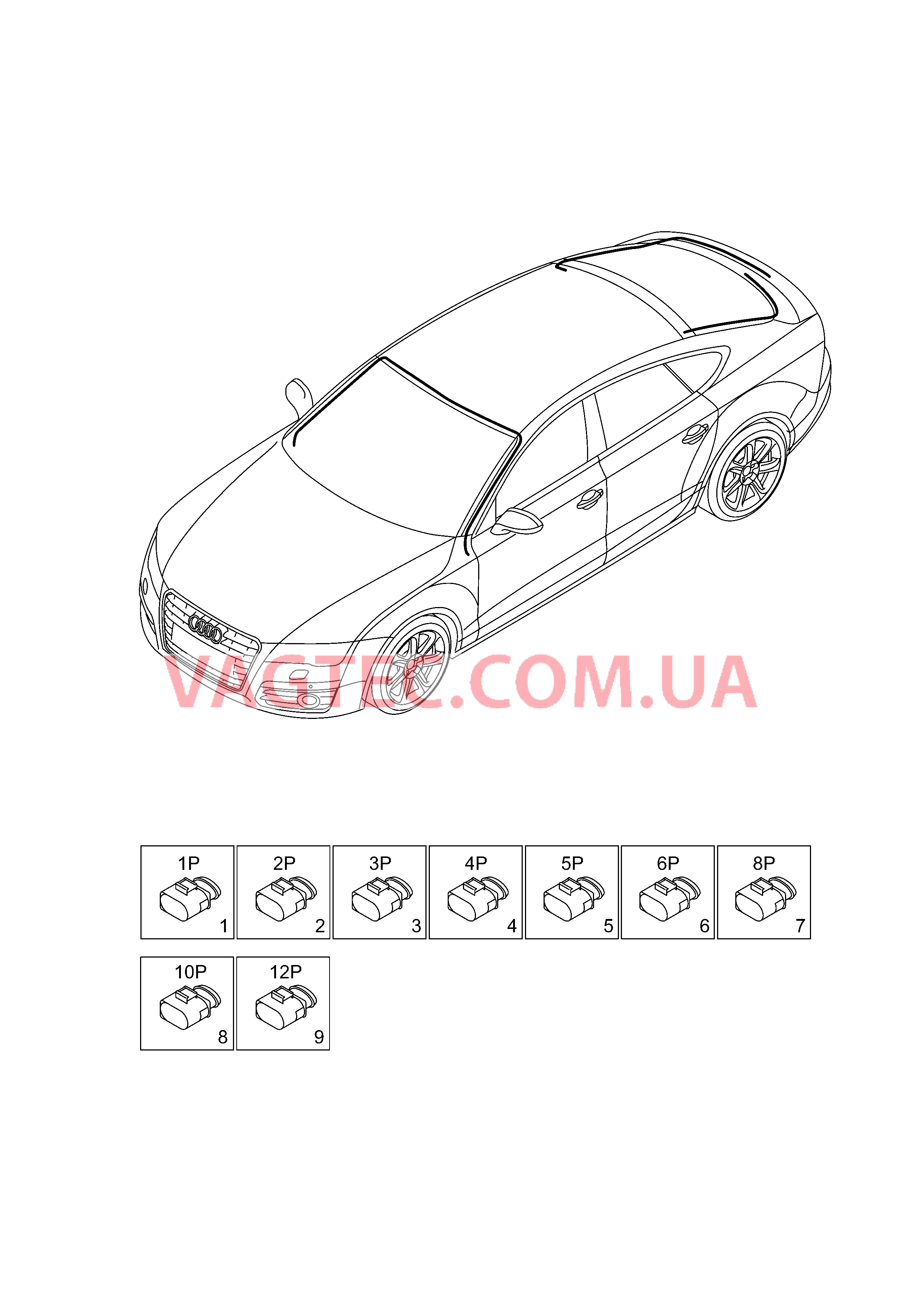 Детали не в сборе Жгут проводов для салона                       Область:  для AUDI A7 2015