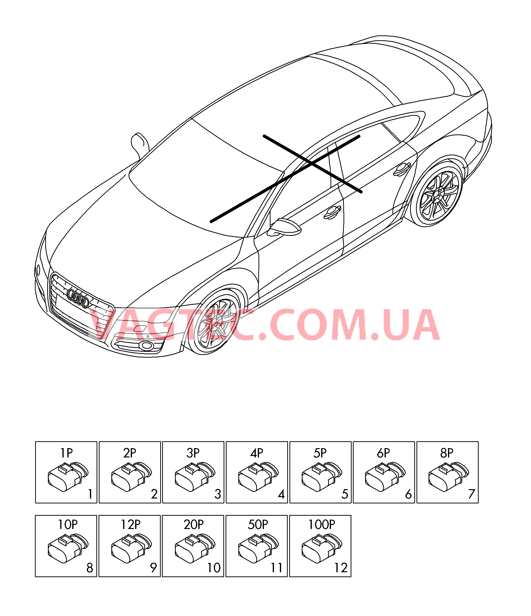 Детали не в сборе Жгут проводов для салона                       Область:  для AUDI RS7 2016