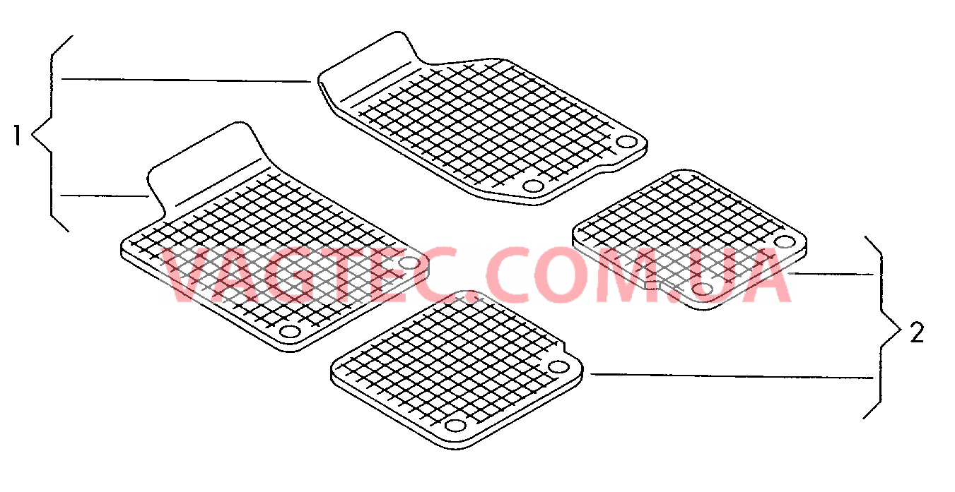 Оригинальные аксессуары 1 к-т ковриков (резиновые)  для AUDI RS5 2015