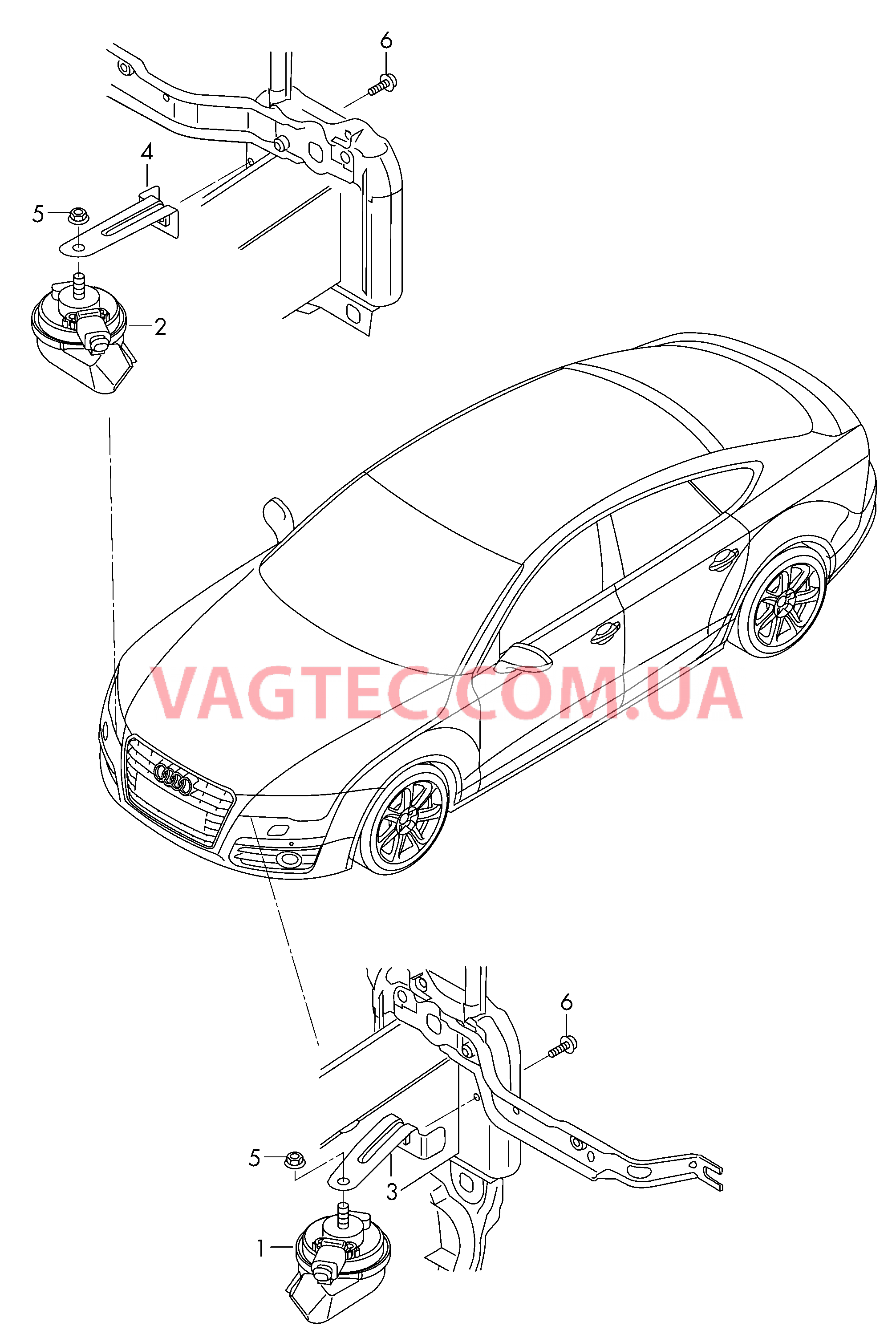 Звуковой сигнал  D - 26.11.2012>> для AUDI A6 2014