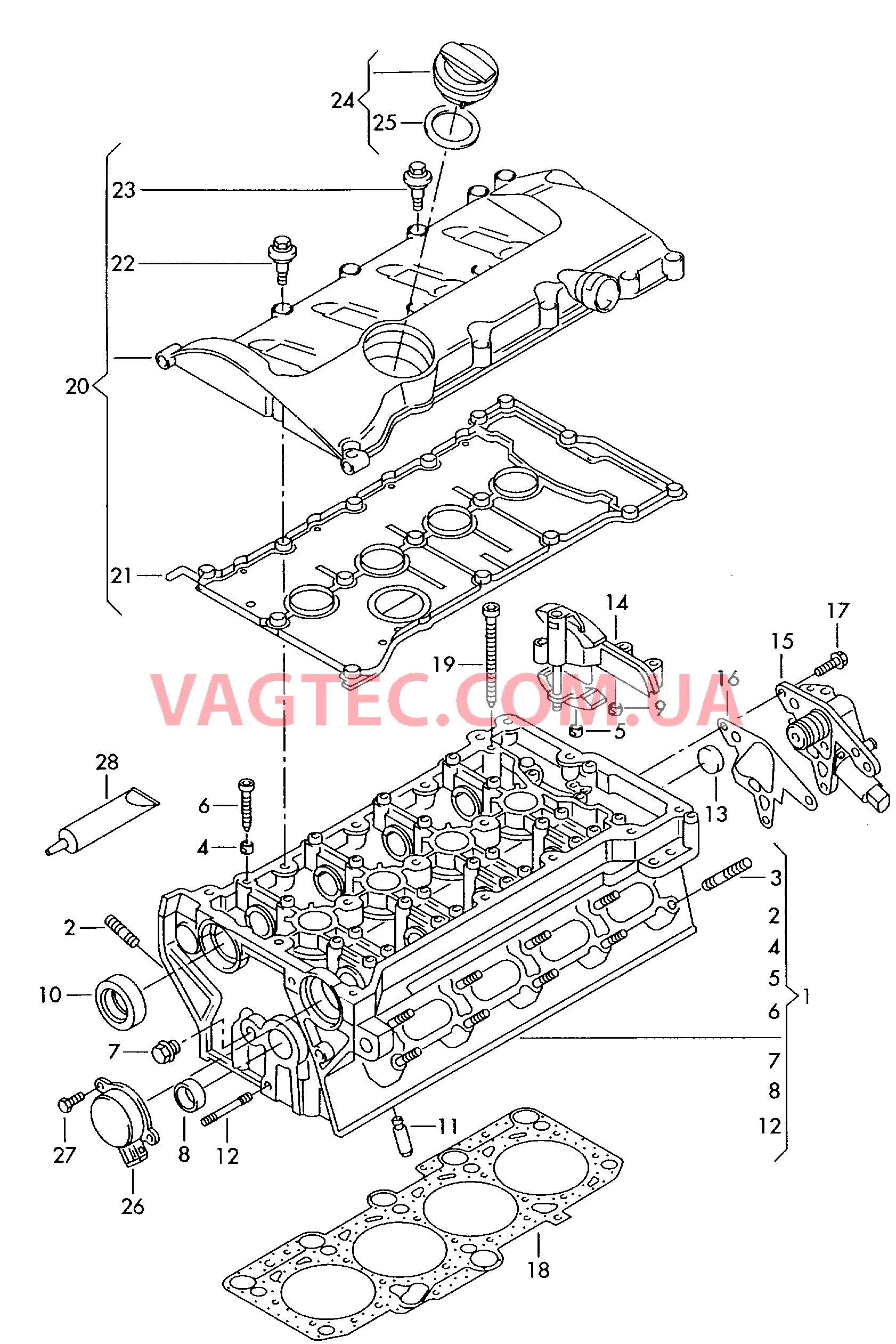 Головка блока цилиндров Крышка ГБЦ  для AUDI A4 2006