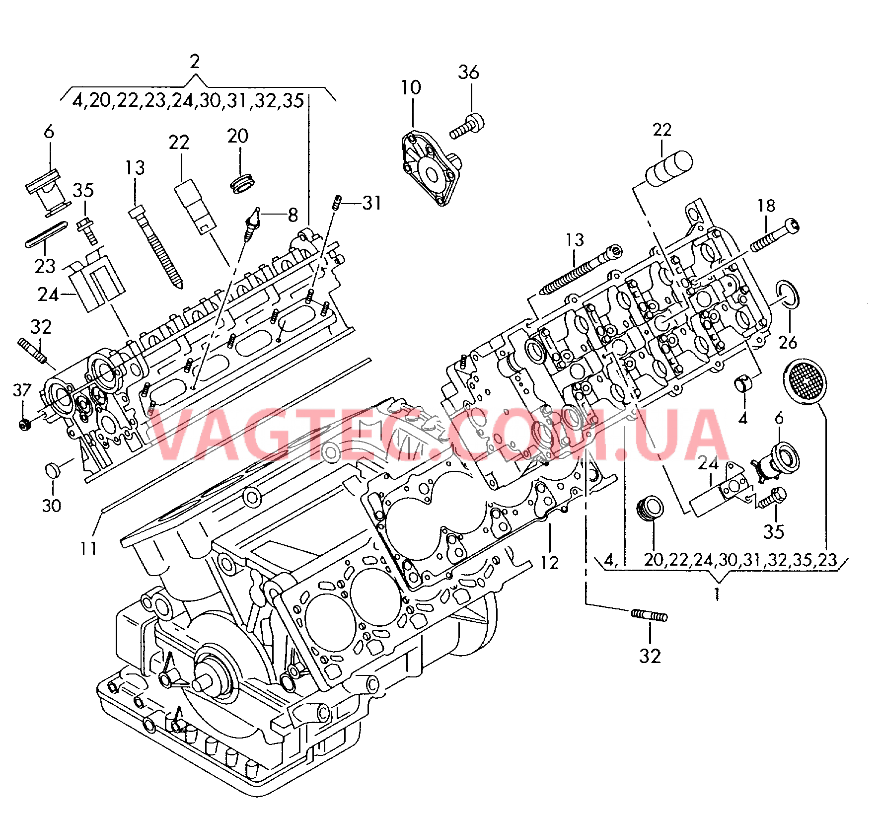 Головка блока цилиндров  для AUDI A4 2003