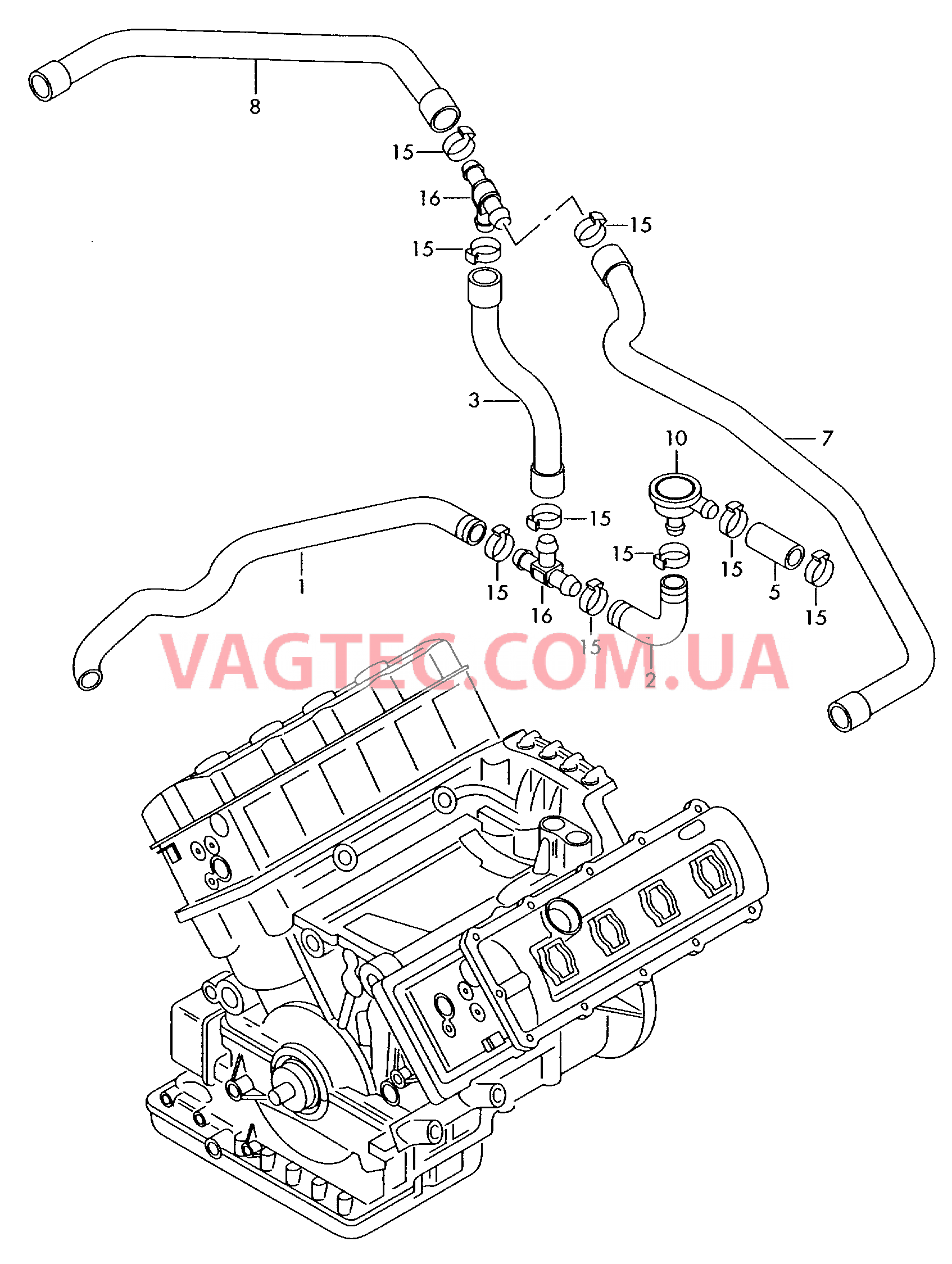 Вентиляция для блока цилиндров  для AUDI A4 2008