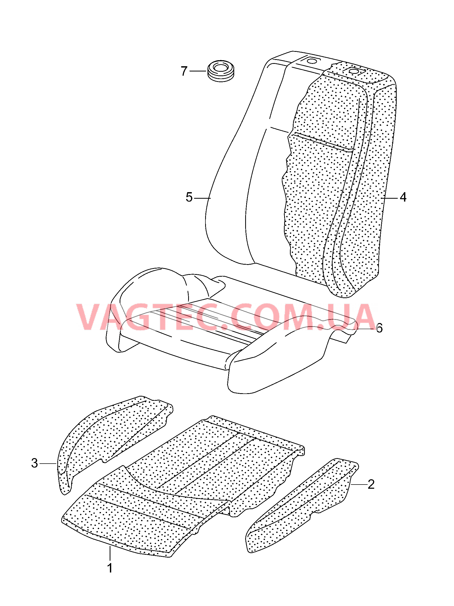 Подушка сиденья Набивка спинки Обивка подушки и спинки сиден.  для AUDI A6 2018