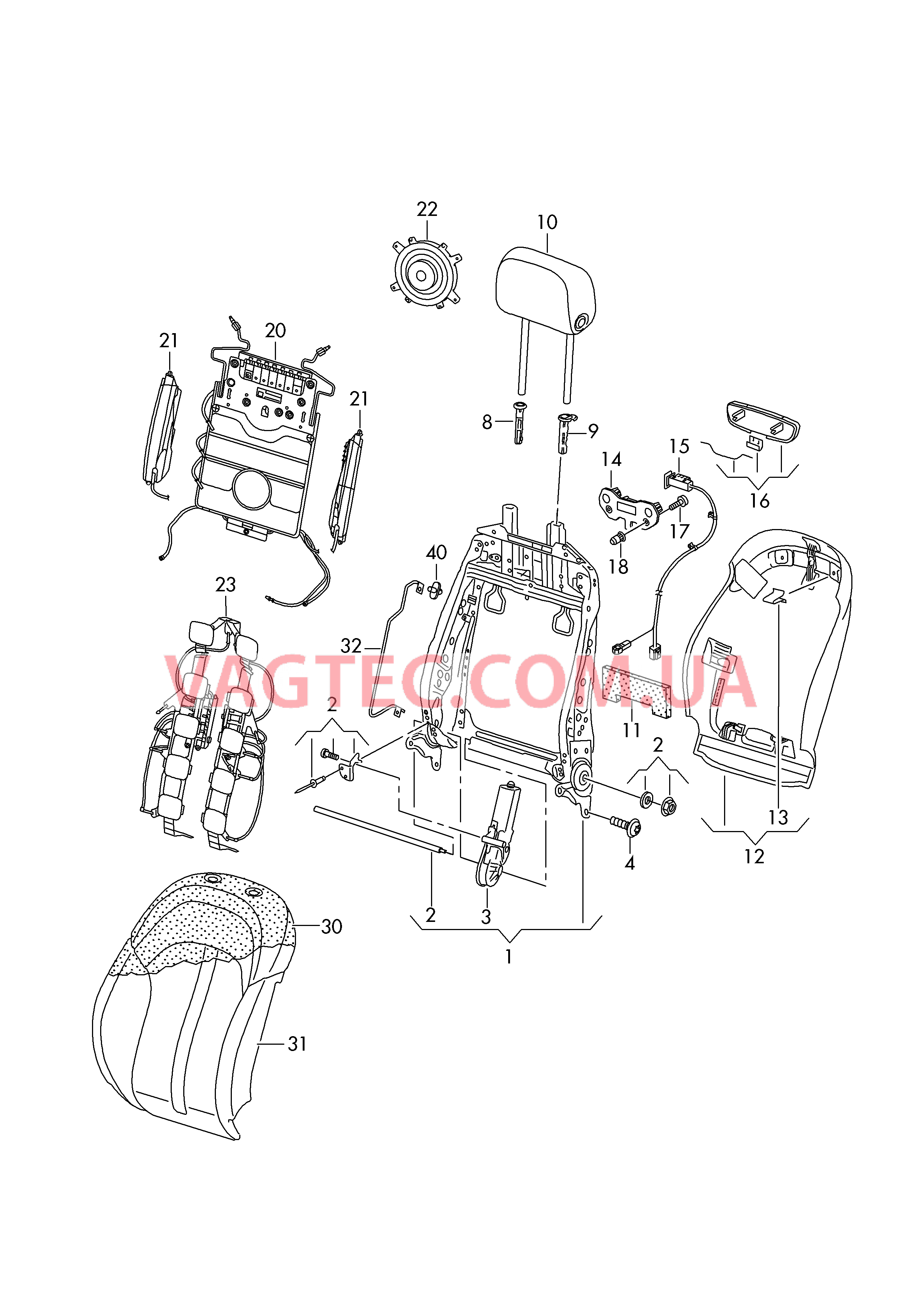 Cпинка  для AUDI A7 2017