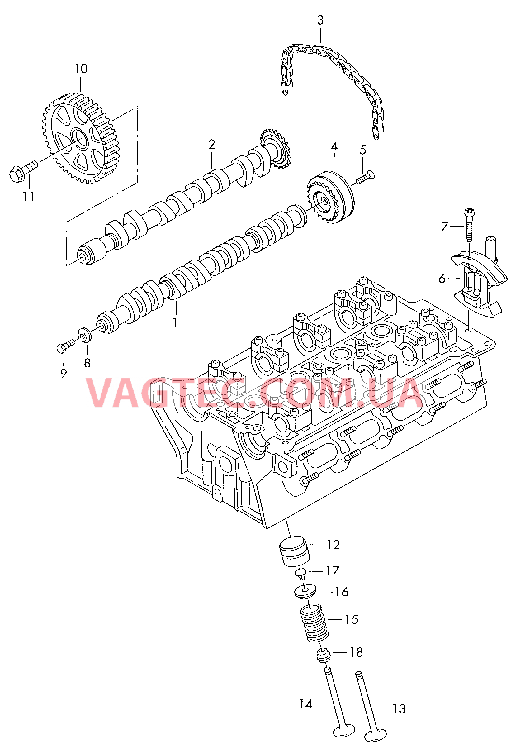 Распределительный вал, клапаны  для AUDI A4 2005-1