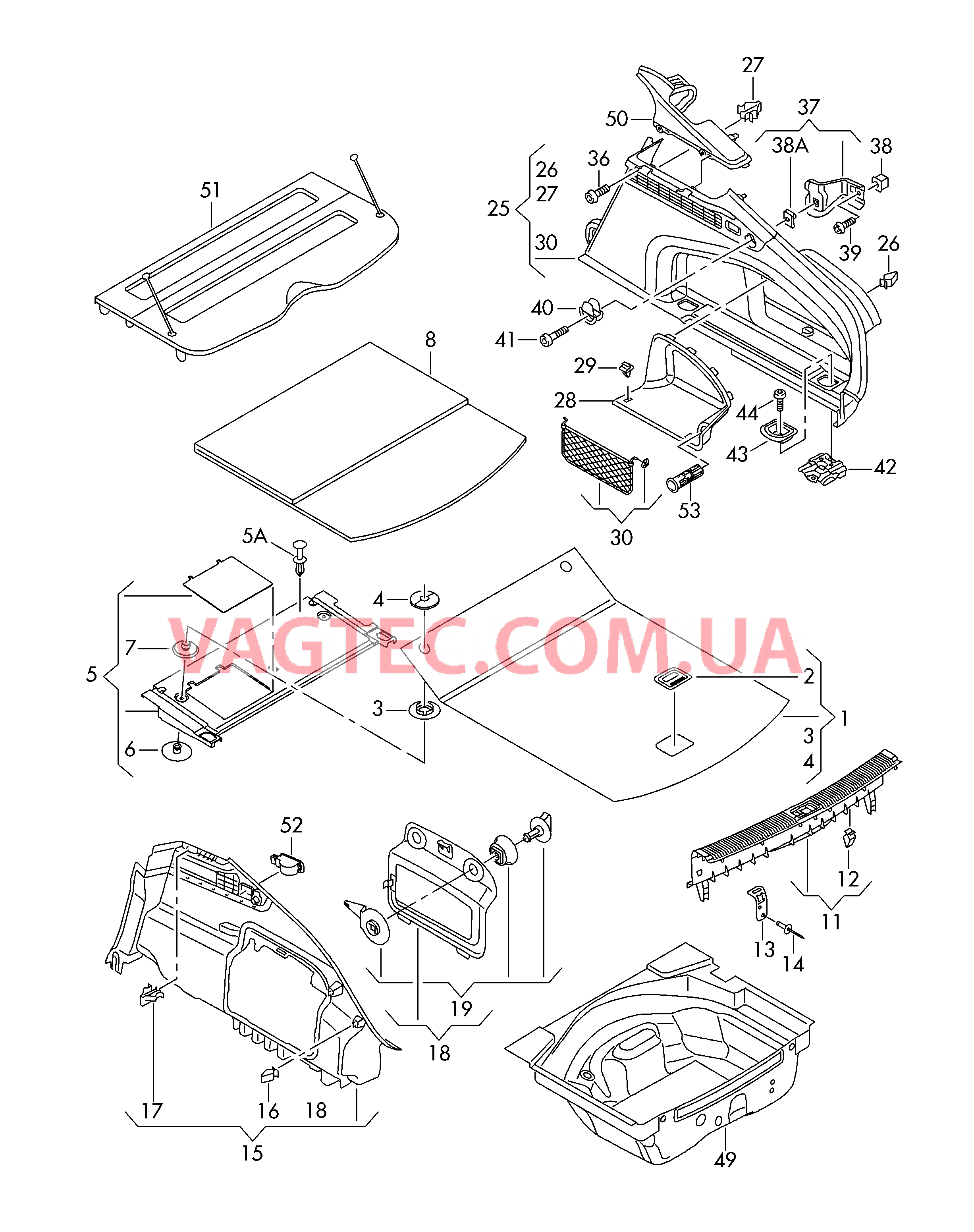 Обшивки багажника  для AUDI A7 2017