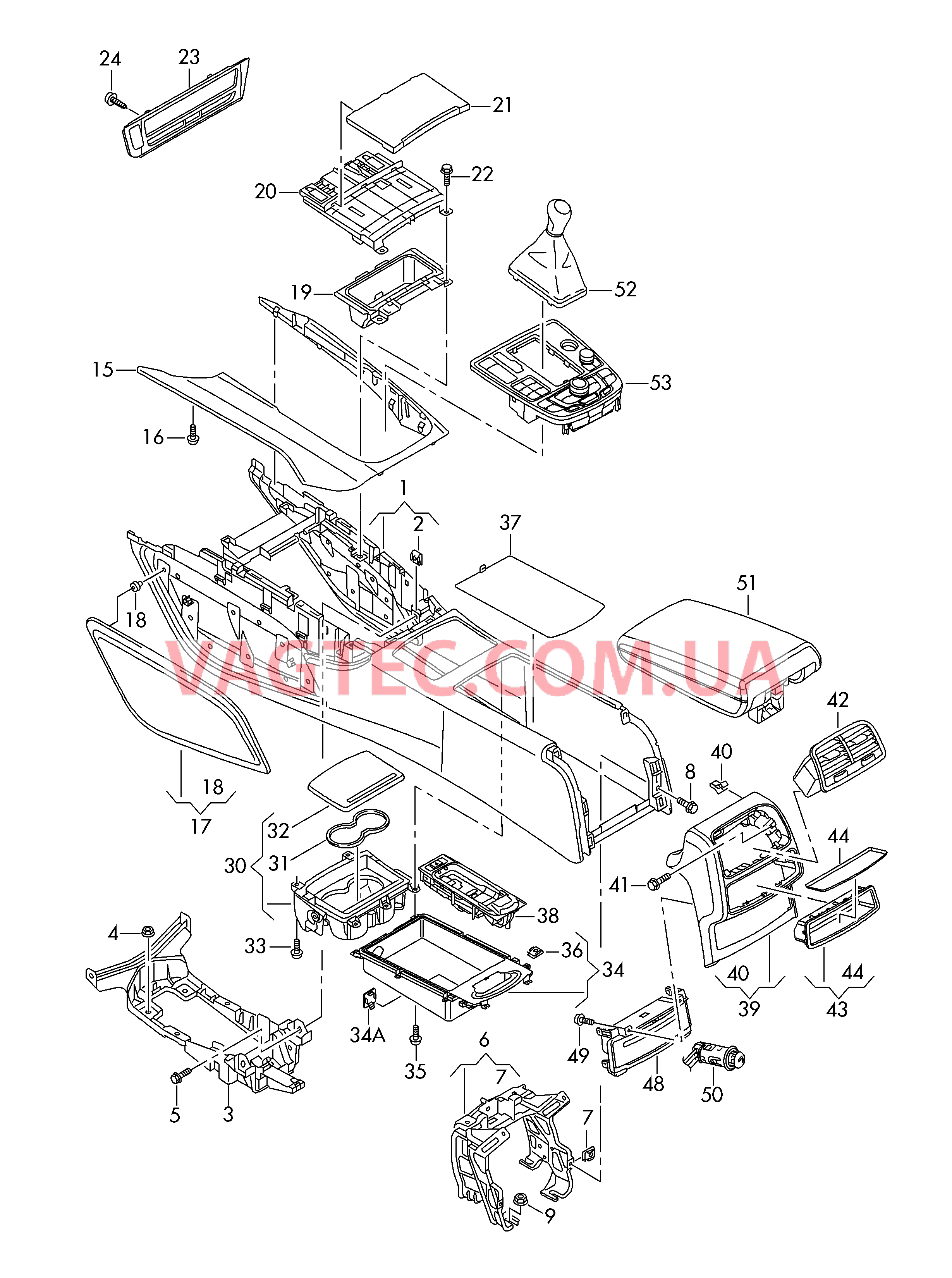 Центральная консоль  для AUDI RS6 2015