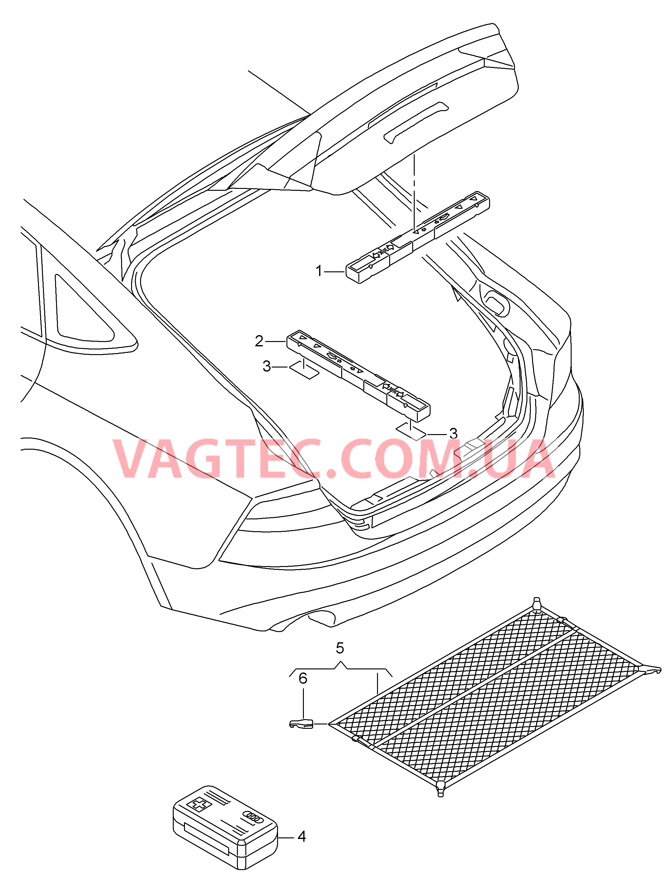 Знак аварийной остановки Аптечка в сумке Сетка для багажа  для AUDI RS7 2016