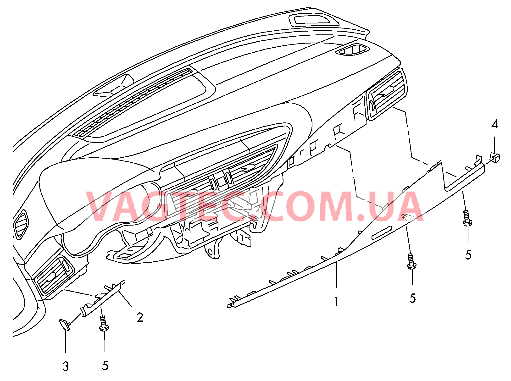 Декор. накладка передн. панели  для AUDI A7 2019