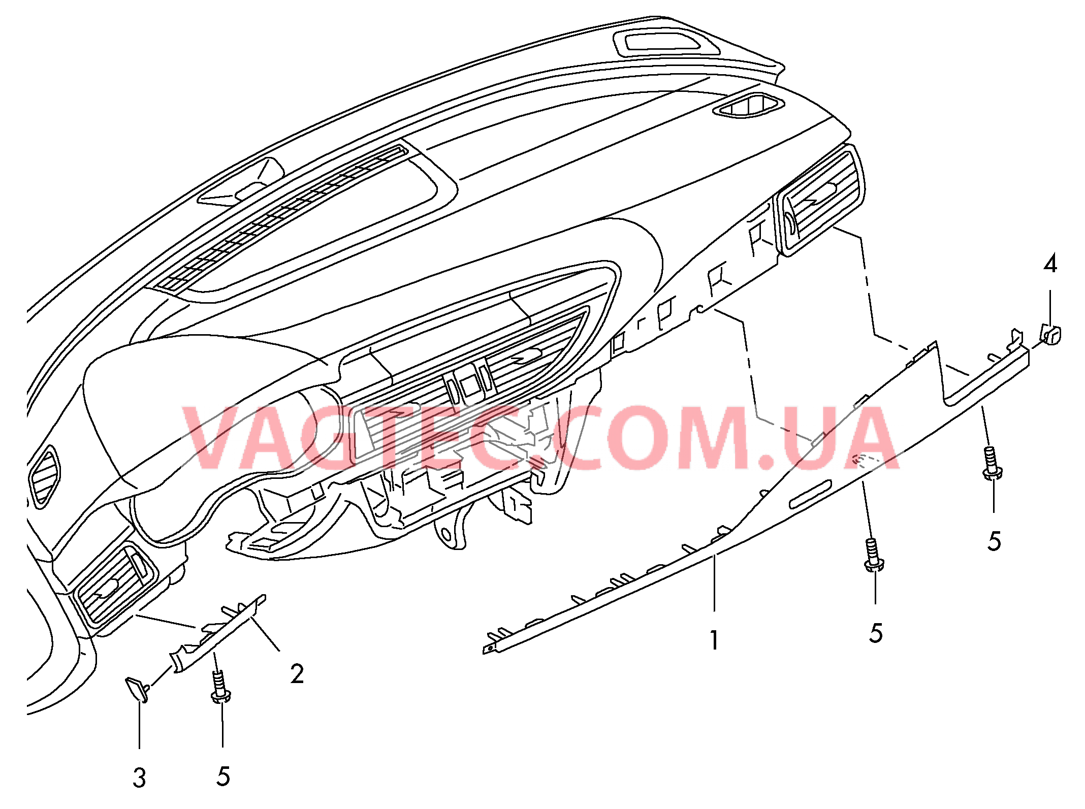 Декор. накладка передн. панели  для AUDI A7 2012