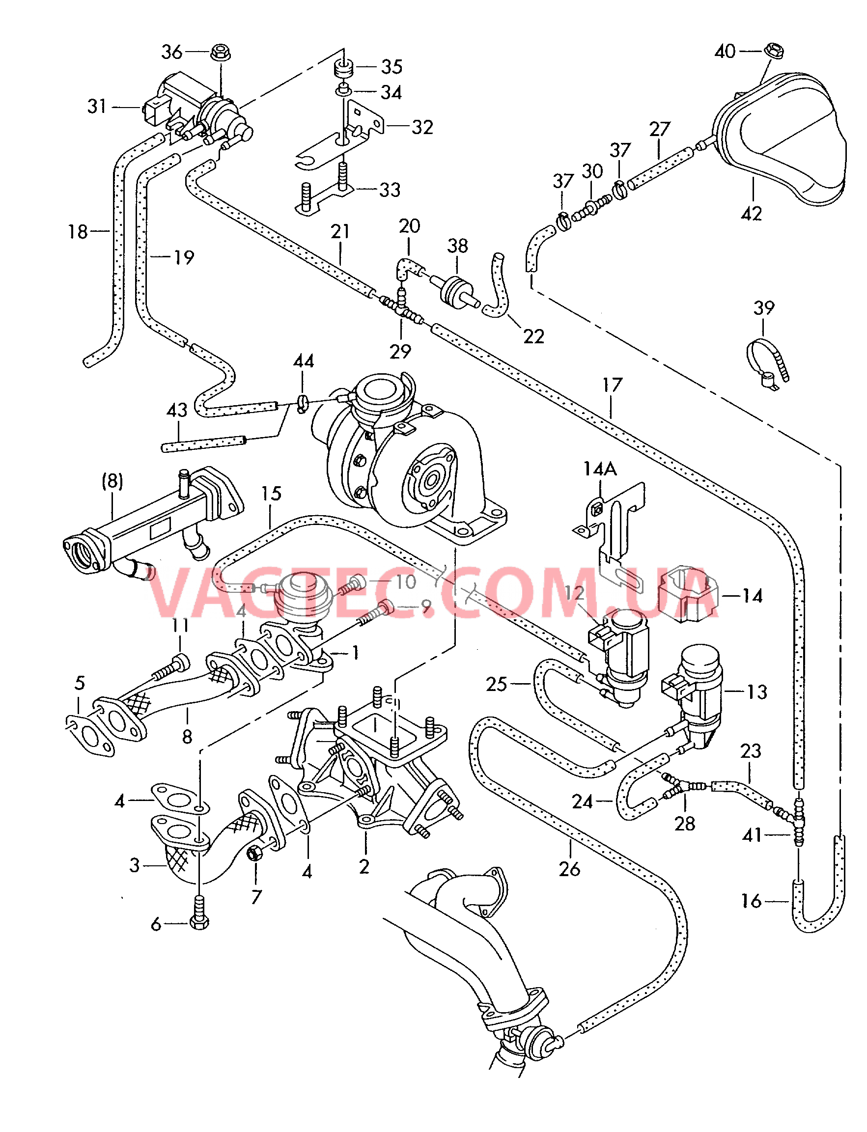 Вакуумная система Рециркуляция ОГ  для AUDI A4 2005-1