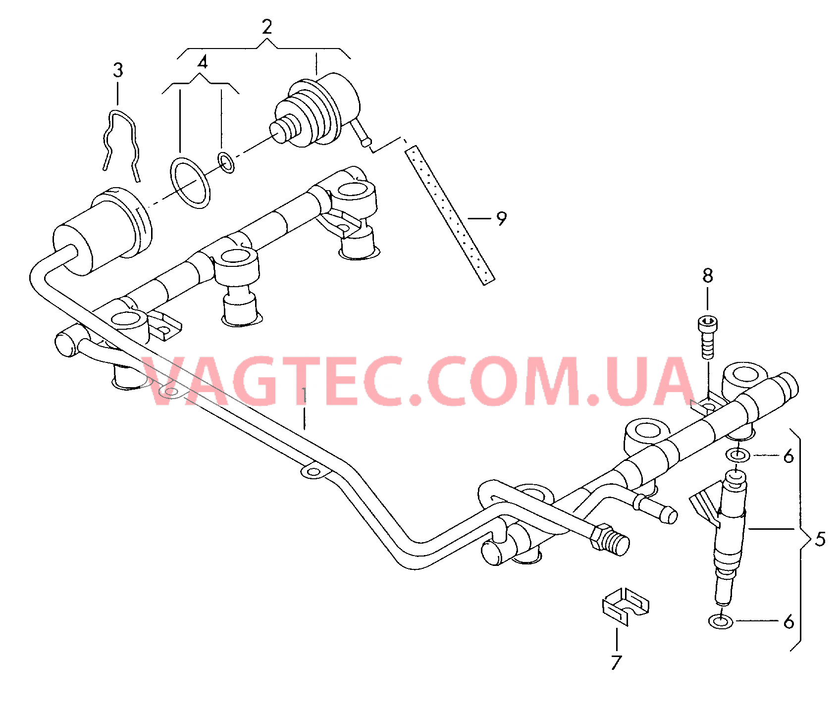 Форсунка Топливопровод  для AUDI A6 2005-1