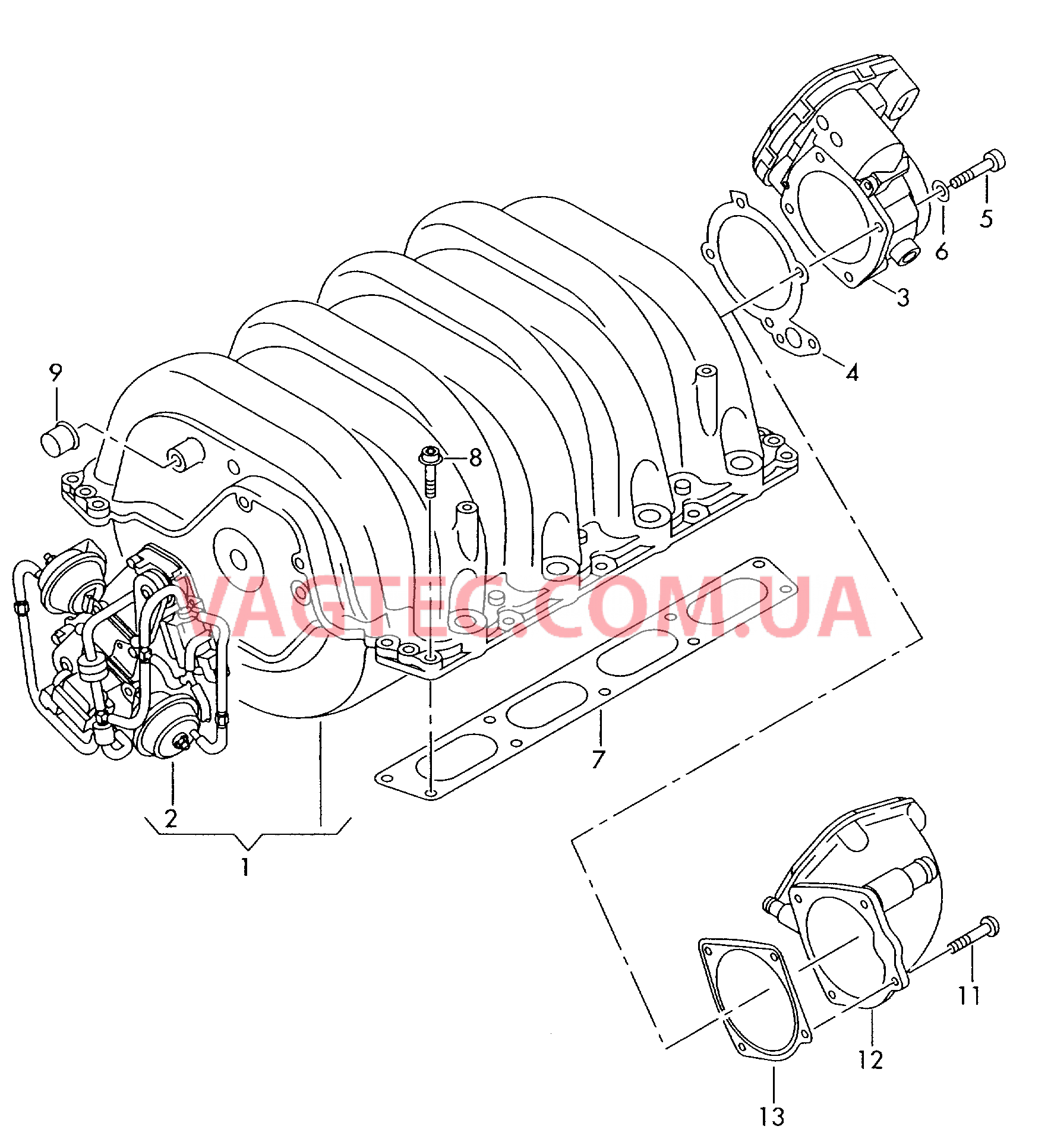 Воздухозаборная труба Корпус дроссельной заслонки  для AUDI A6 2002