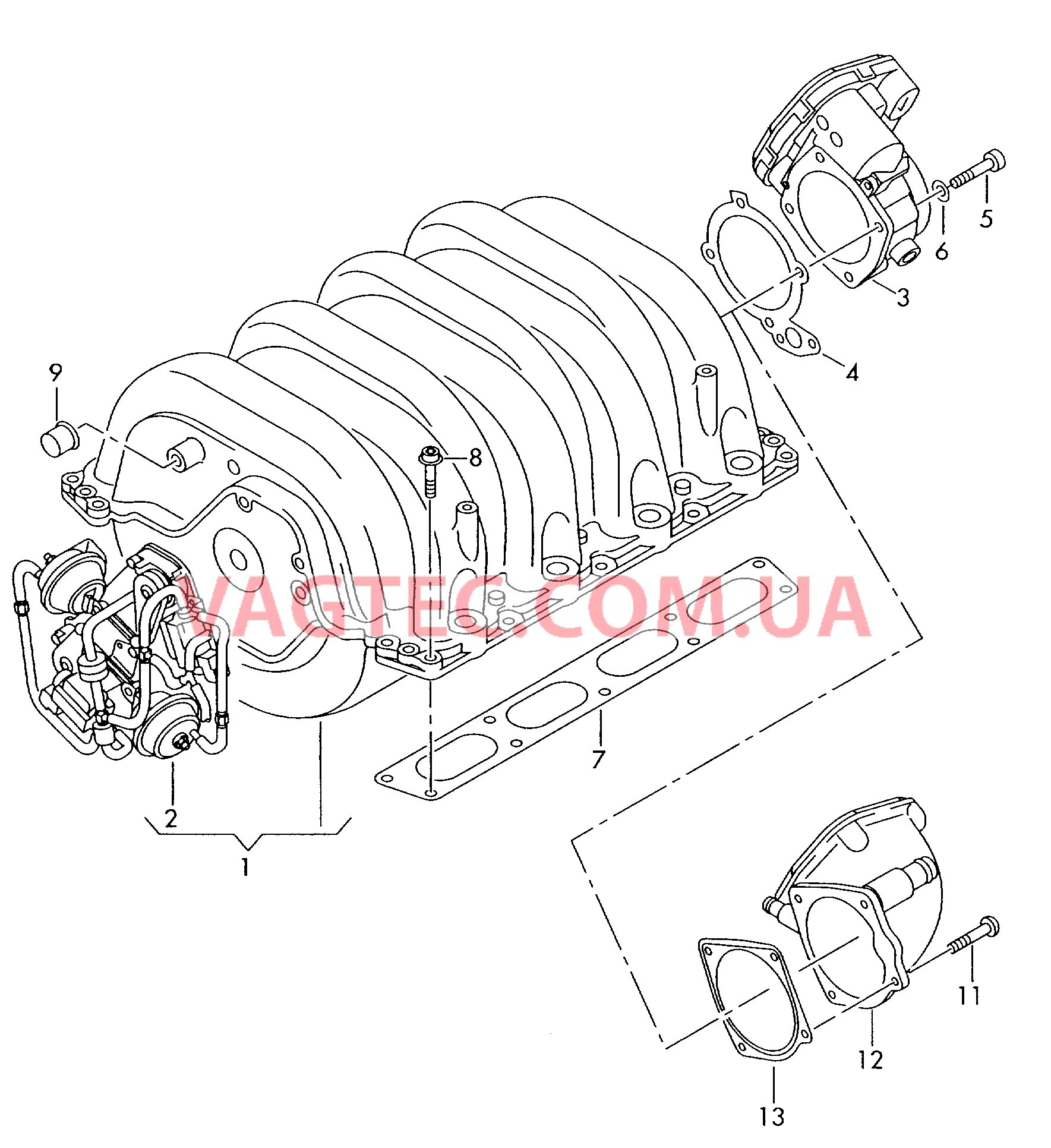 Воздухозаборная труба Блок дроссельной заслонки  для AUDI A6AR 2002