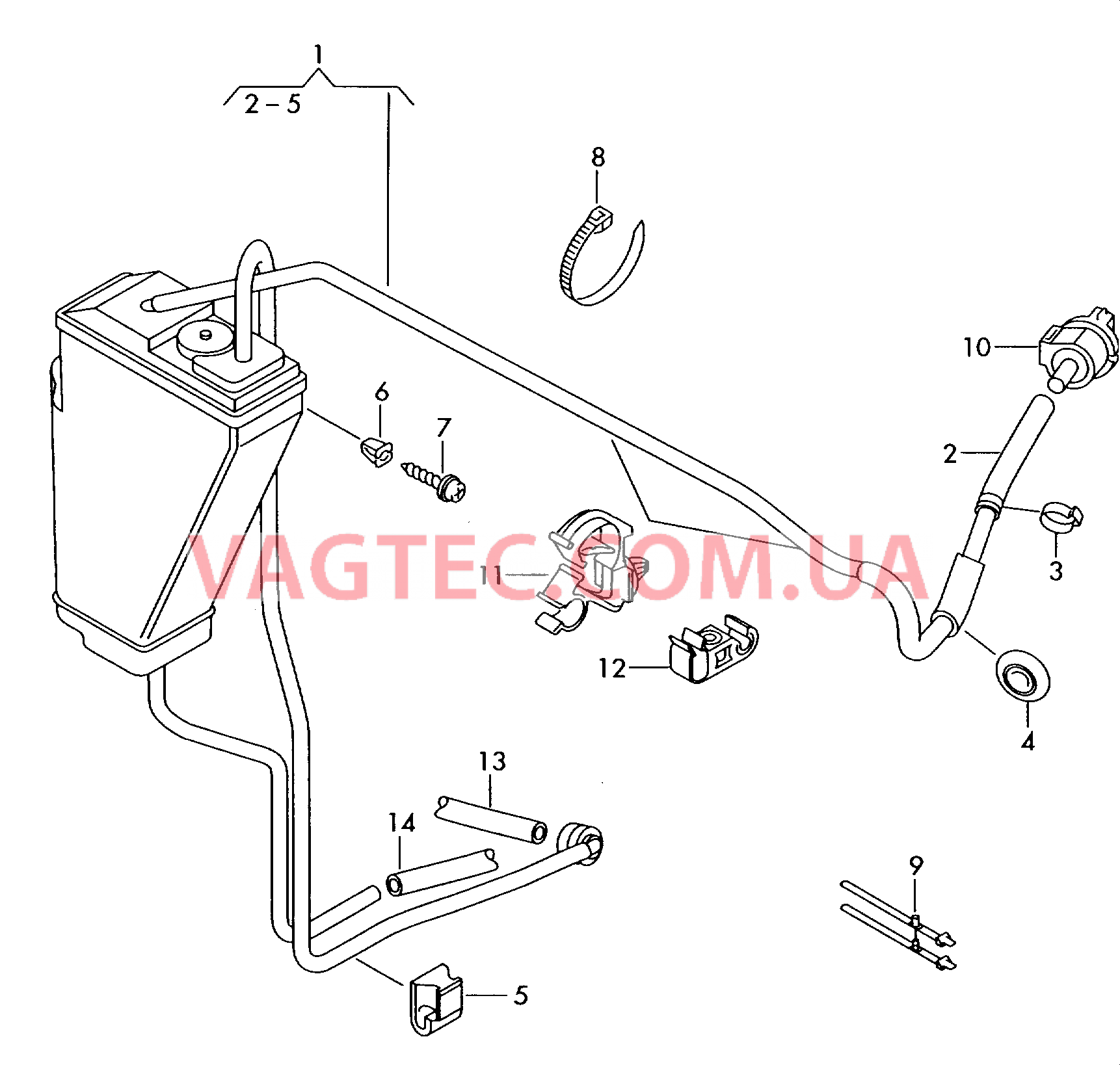 Cистема улавл. паров топлива  для AUDI A4 2001-1