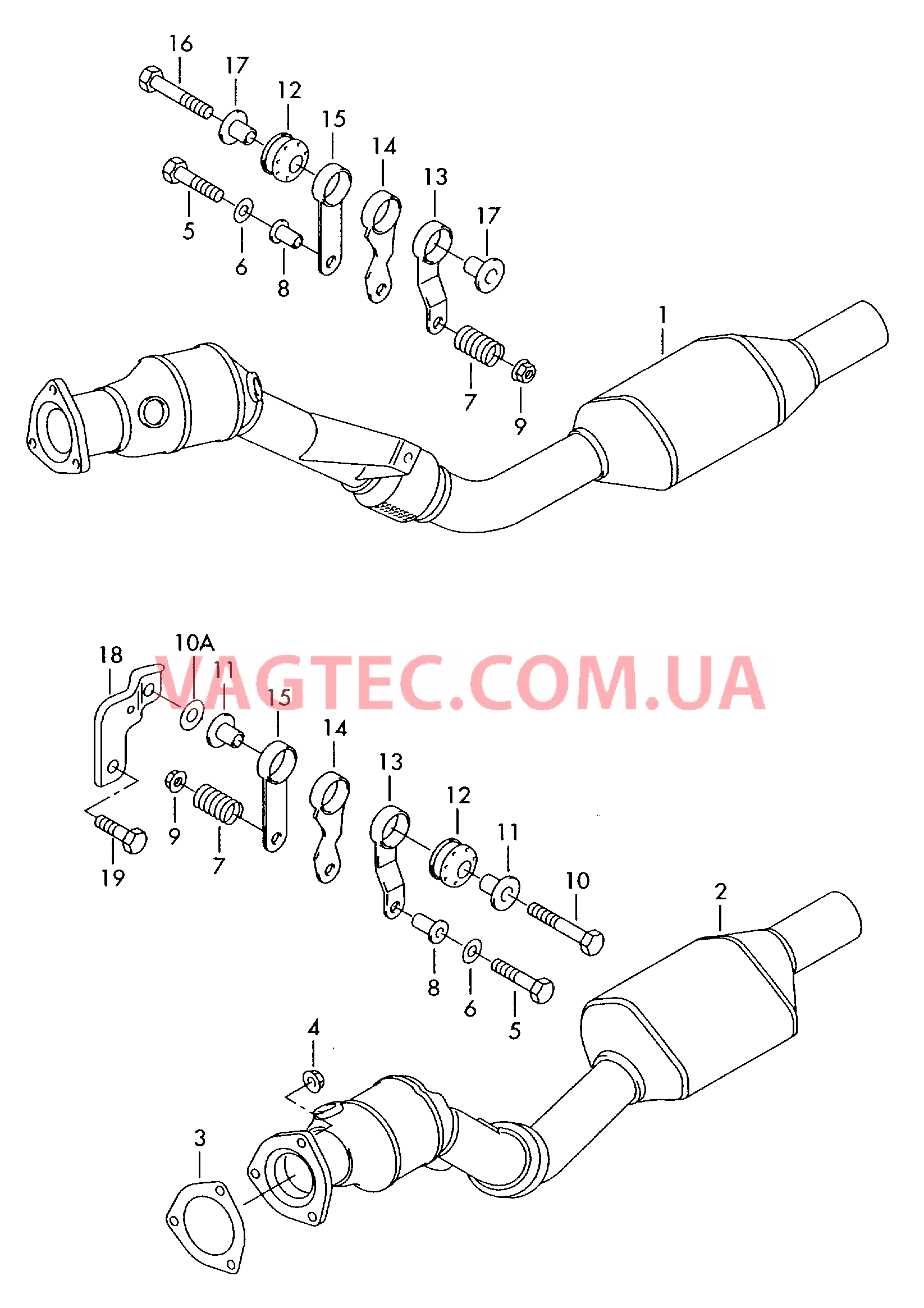 Труба выпуска ОГ с нейтрализат  для AUDI A4Q 2002