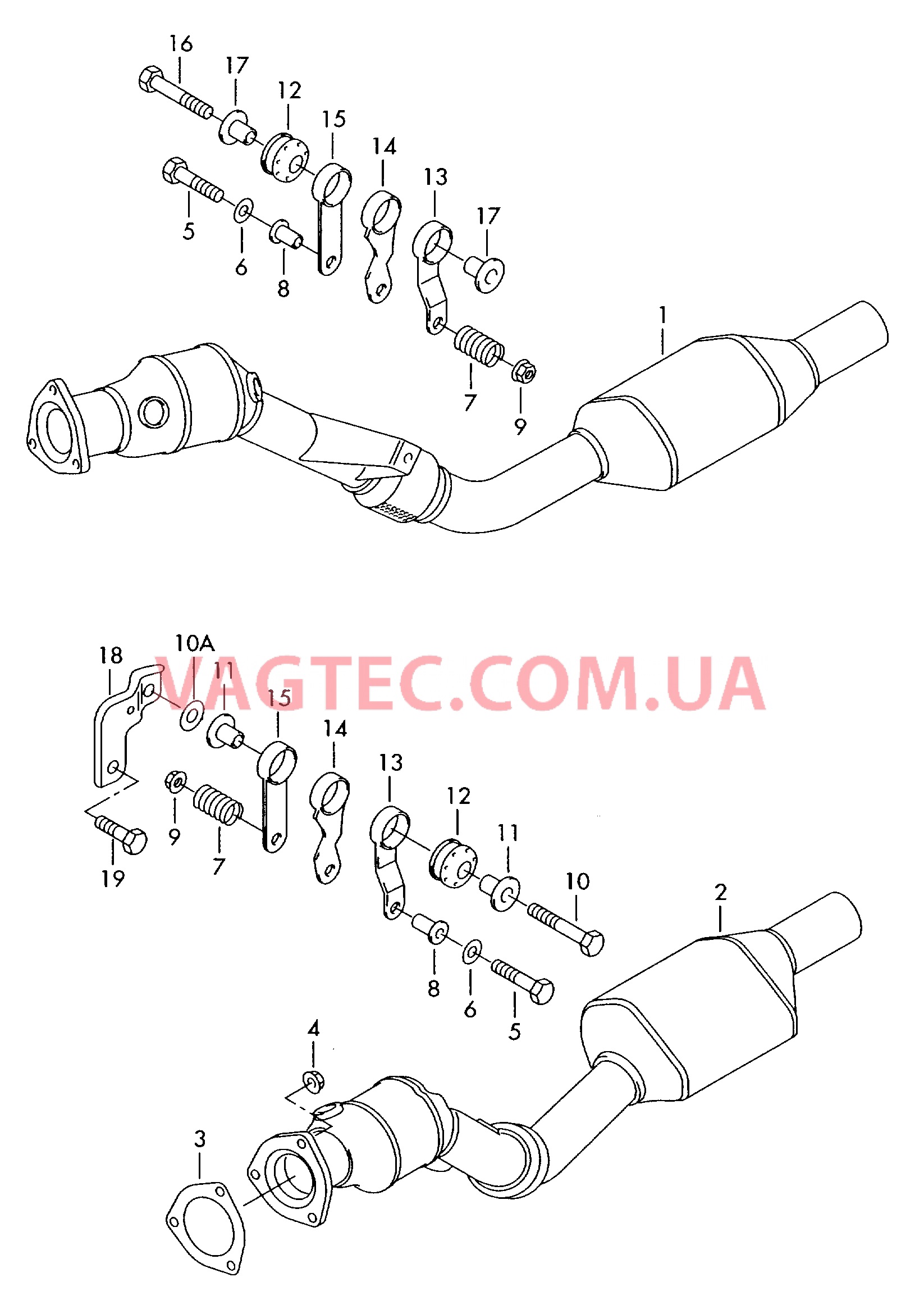 Труба выпуска ОГ с нейтрализат  для AUDI A4 2003