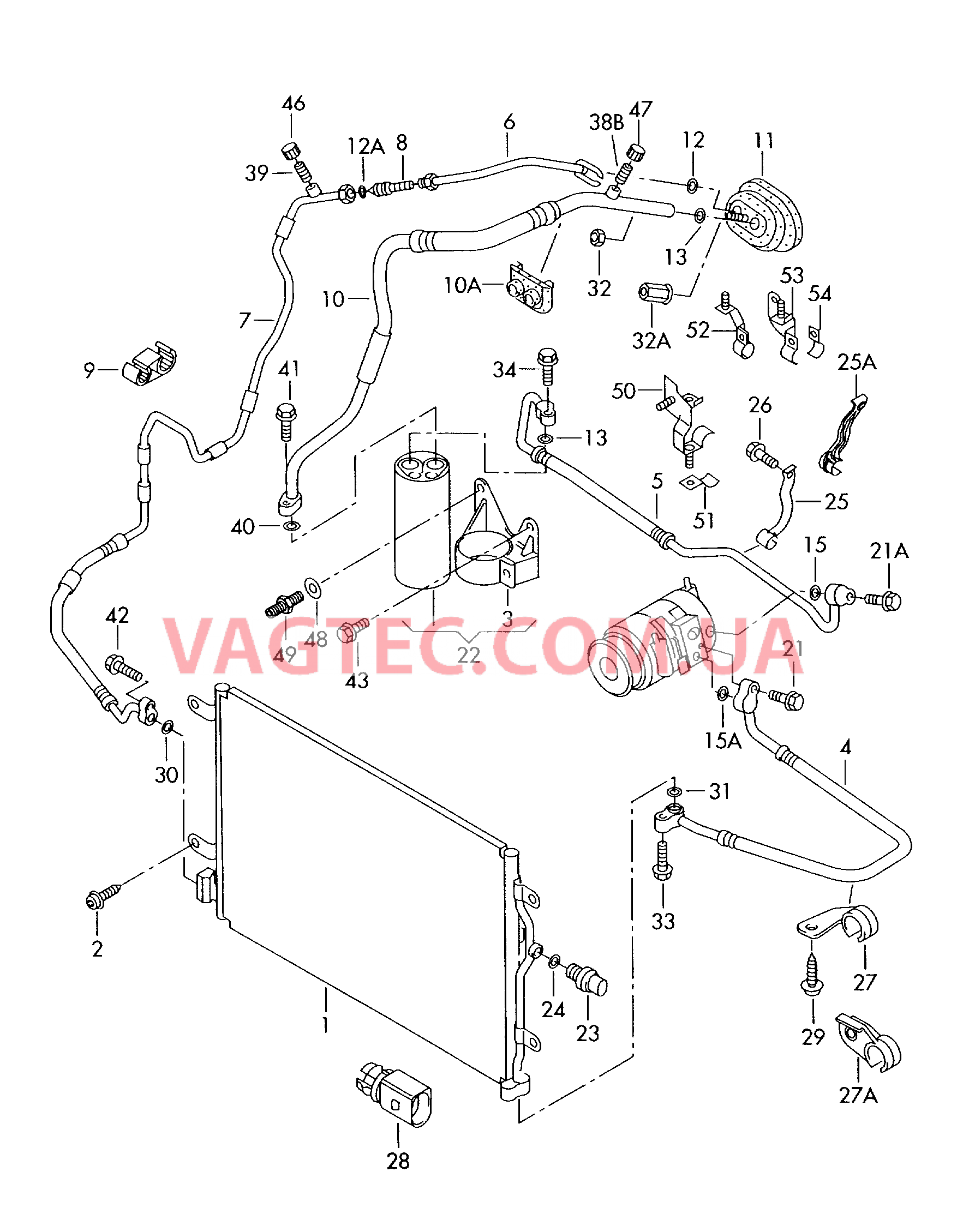 Конденсатор климат.установки Бачок жидкости с соединительными деталями  для SEAT Exeo 2011