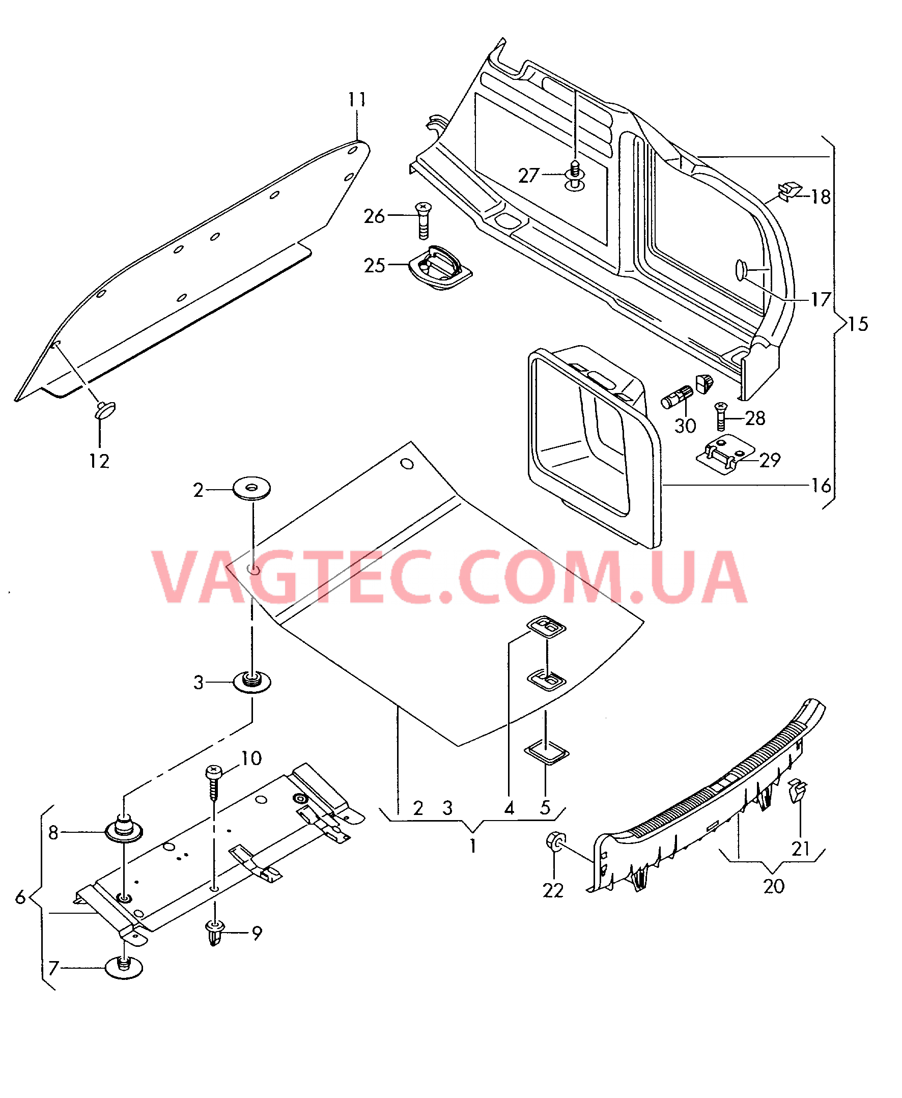 Обшивки багажника  для AUDI A4 2008-1