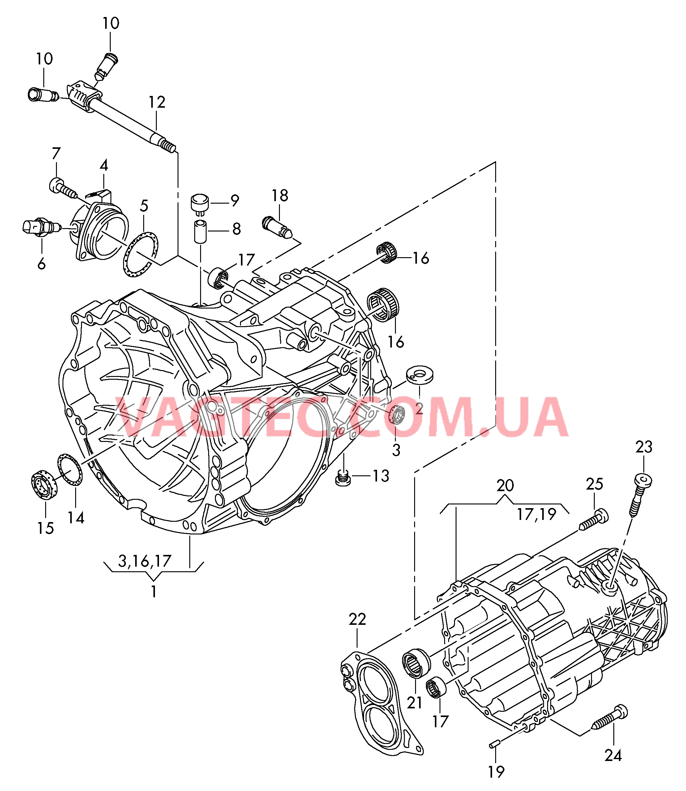 Картер коробки передач 6-ступ. механическая КП  для AUDI A4Q 2005-1