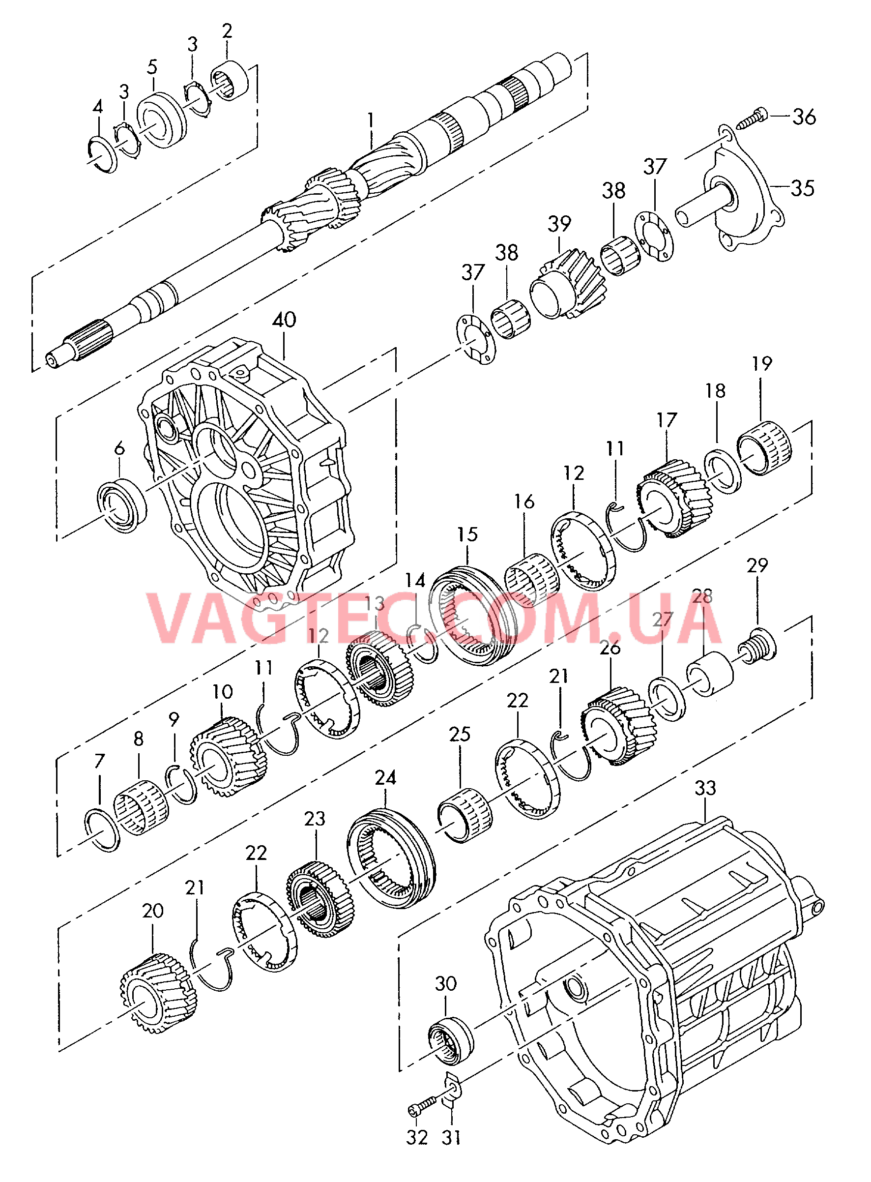 Первичный вал КолEса и валы 6-ступ. механическая КП  для AUDI A6 2008