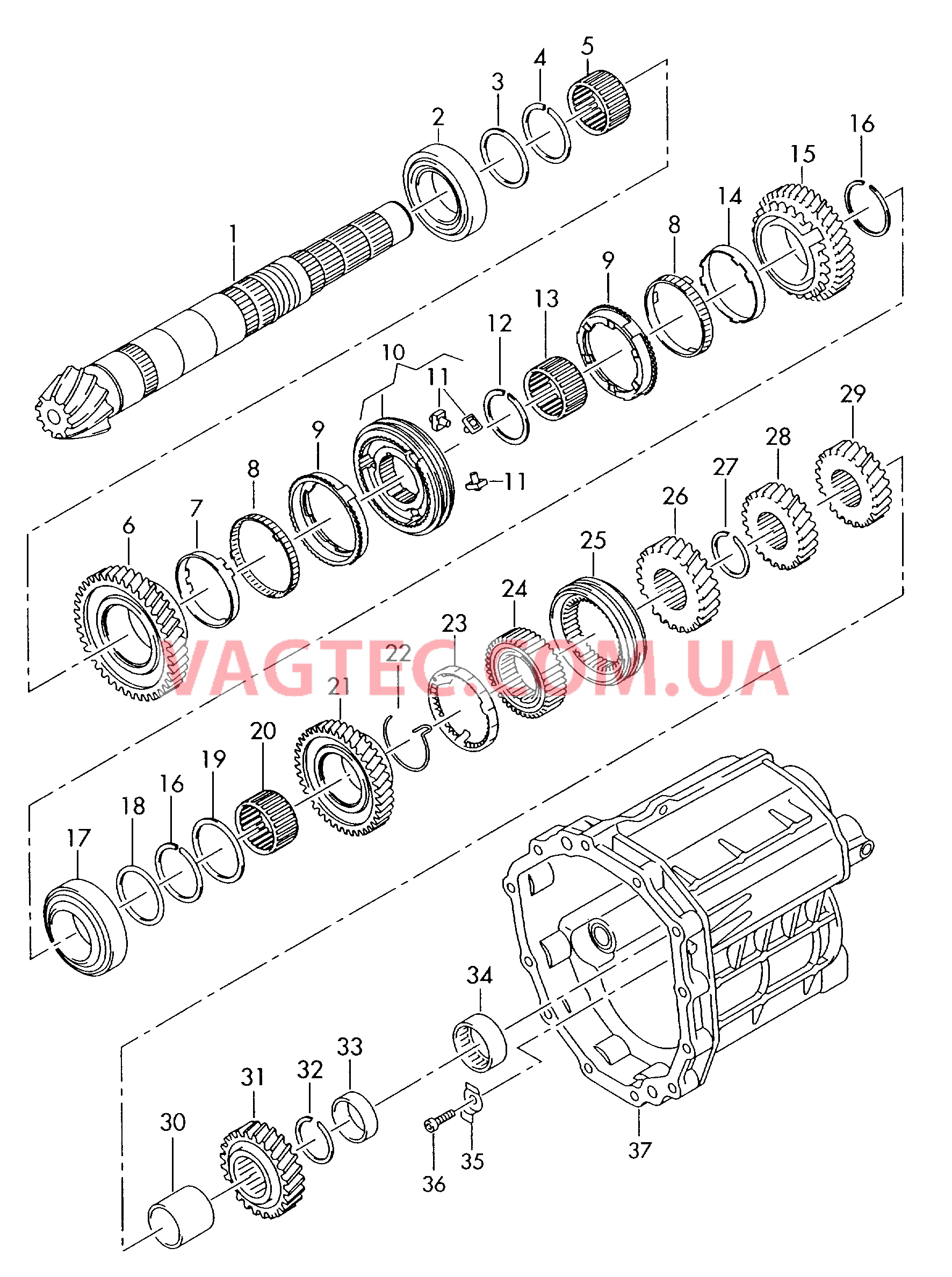 Ведомый вал КолEса и валы для 6-ступен. механической КП  для AUDI A4 2008